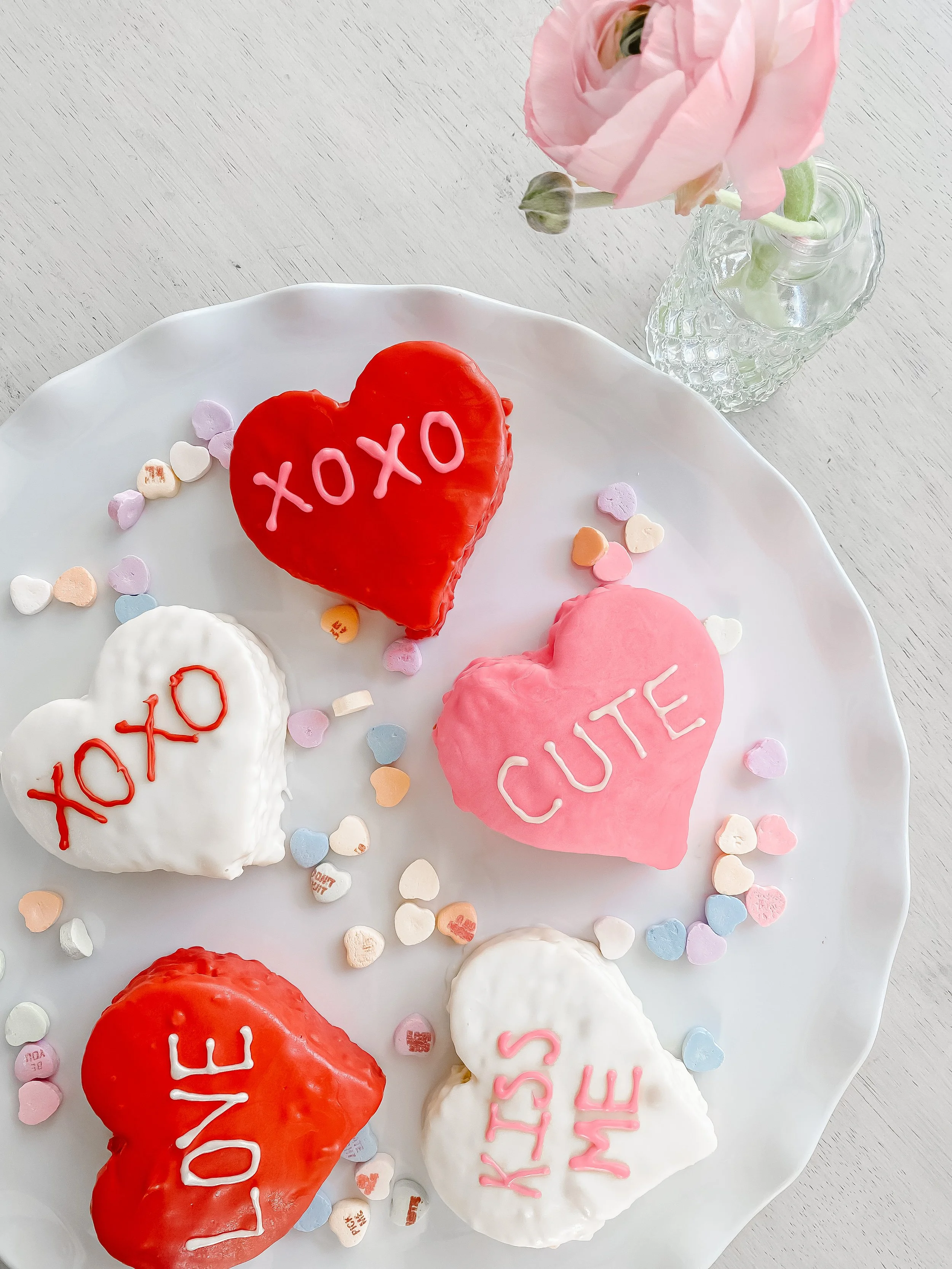 Conversation Heart Cakes for Valentine's Day