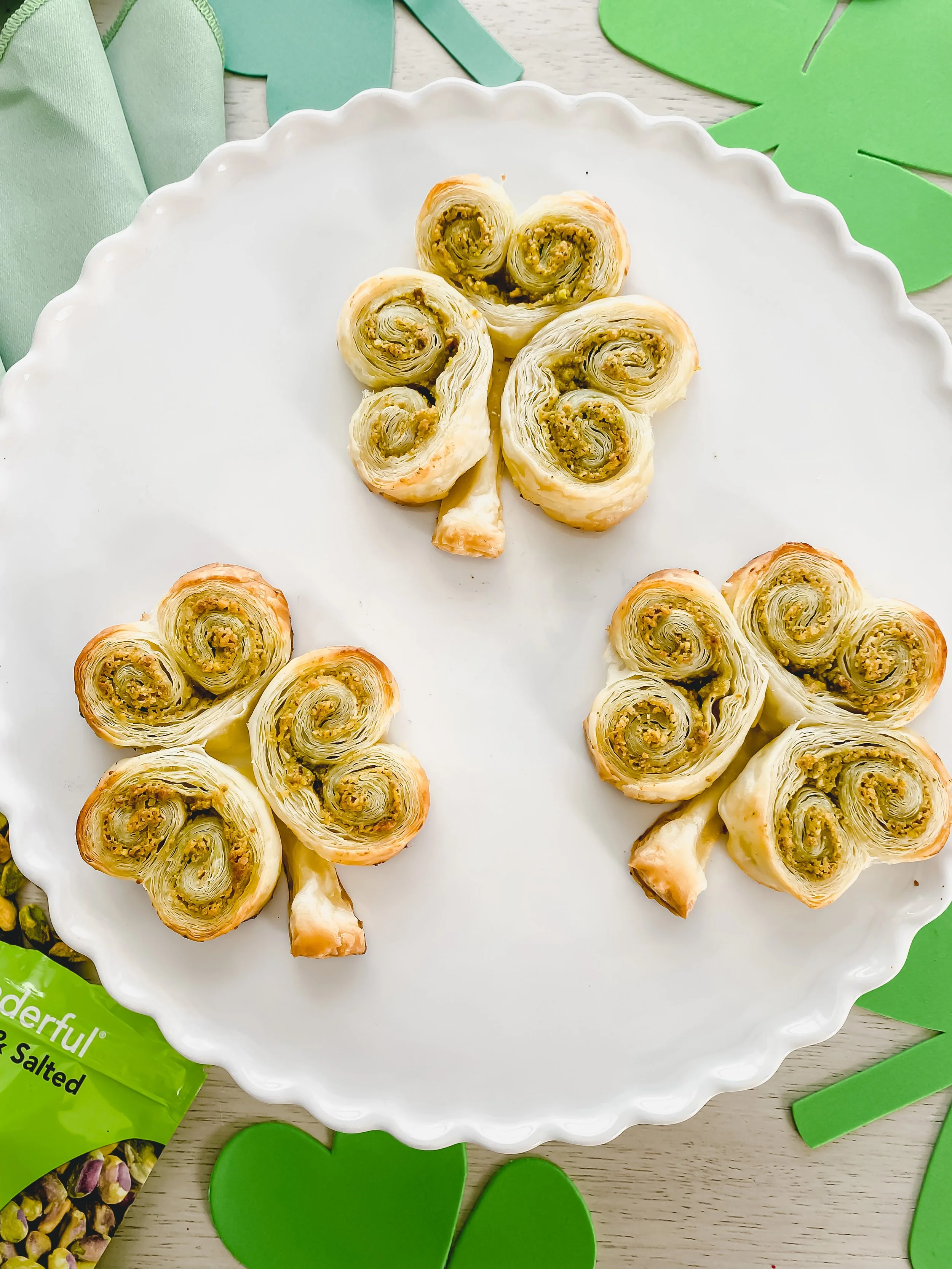 Pesto Puff Pastry Shamrocks