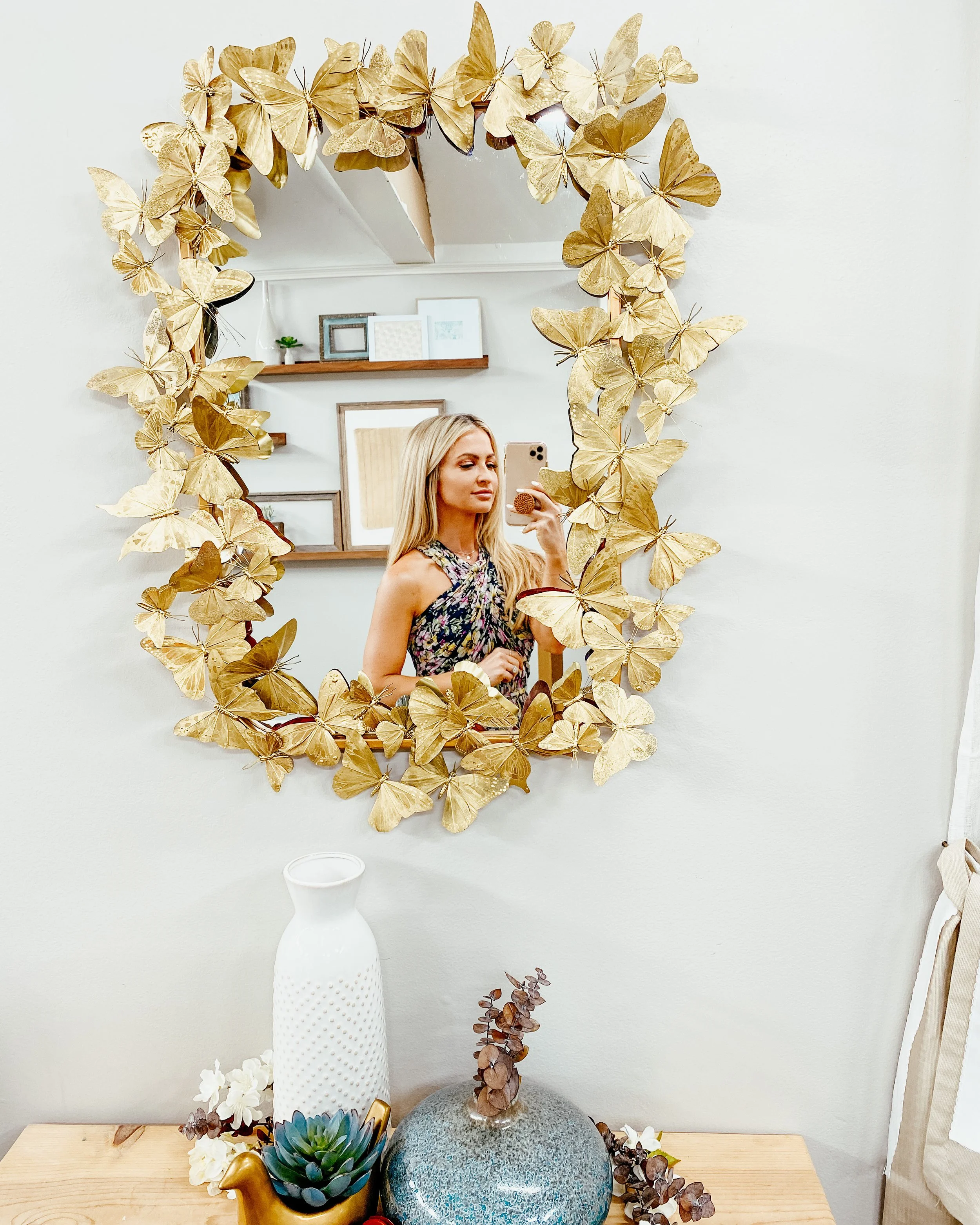 DIY Gold Butterfly Mirror 