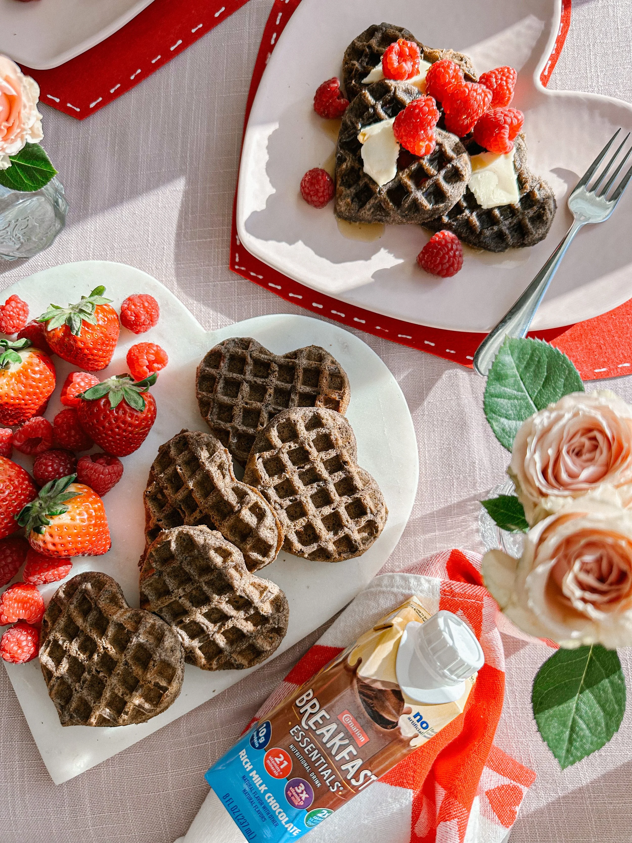 Valentine's Day Chocolate Waffles 