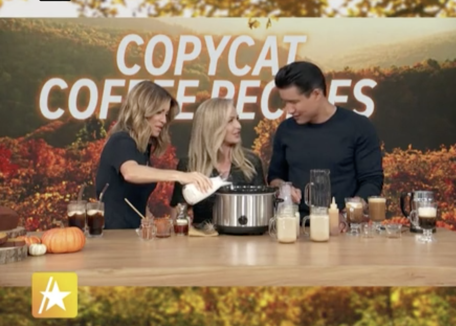 Maria on Access Hollywood making fall drinks 