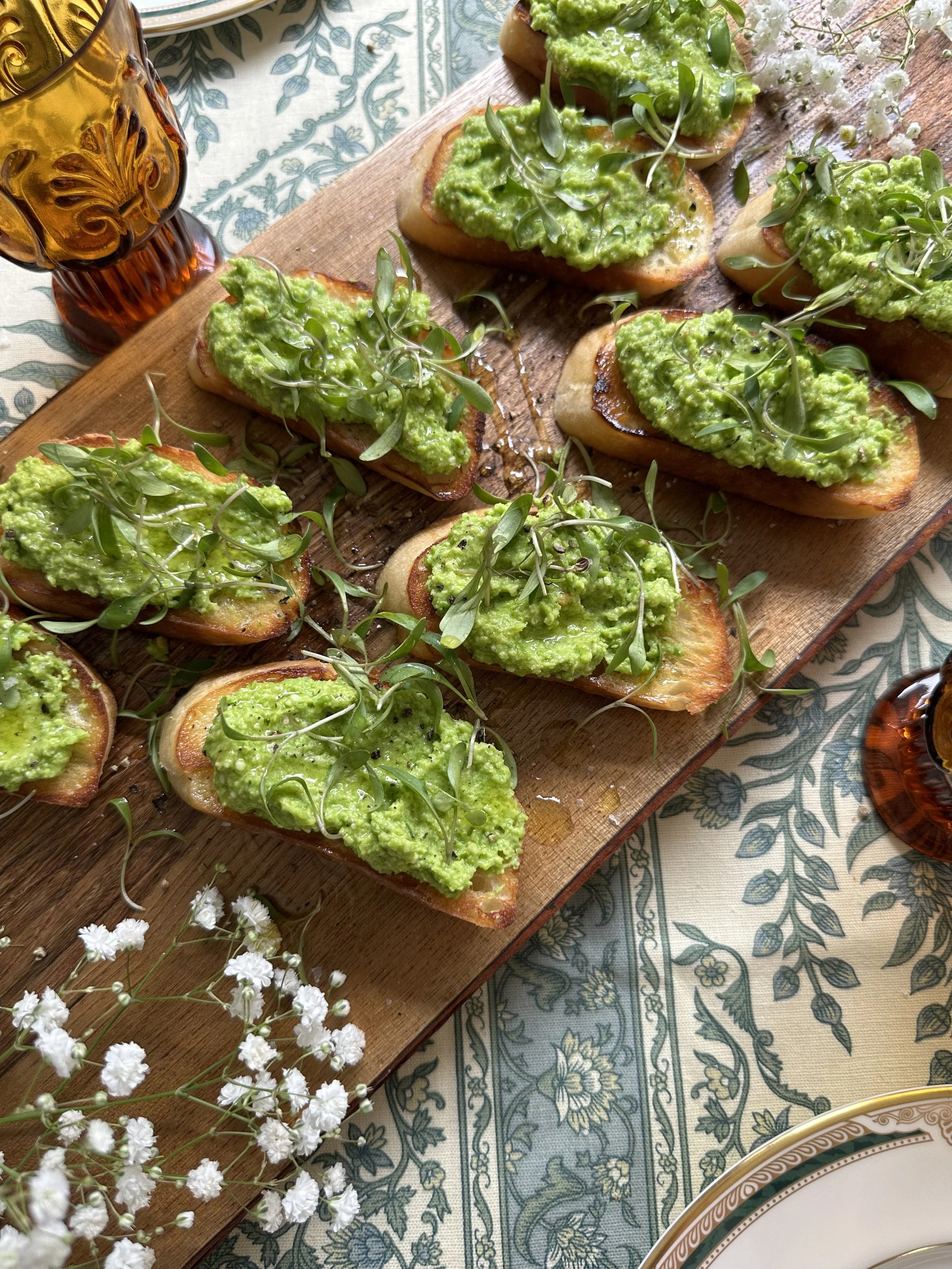Lemony Herbed Pea Pesto Crostini ??? From Scratch with Maria Provenzano