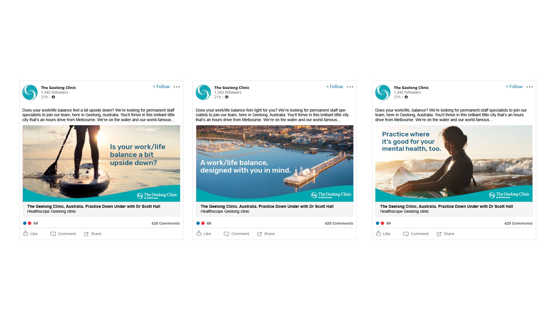 Paid Linkedin UK Psychiatrists recruitment campaign