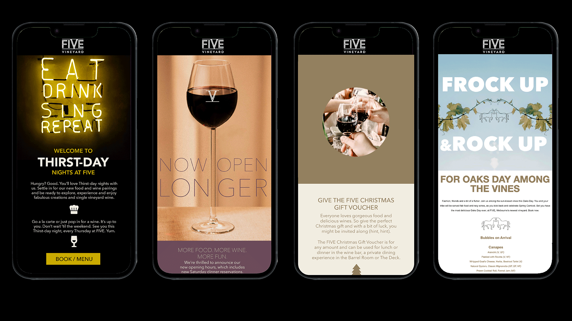 CLIENT Five Vineyard - Writer Tony Hardy & Art Director Kerry Hodge