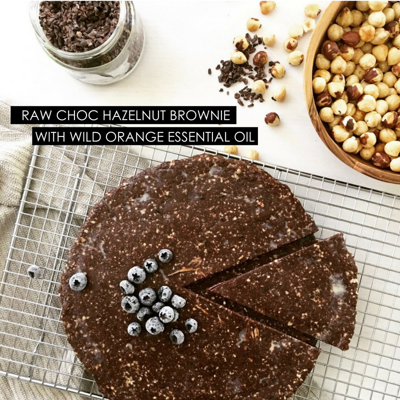 How to make a raw choc hazelnut brownie with wild orange essential oil  