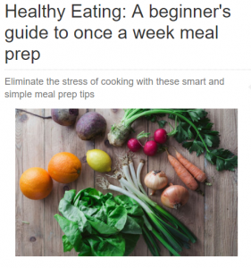 Healthy Eating: A beginner's guide to once a week meal prep