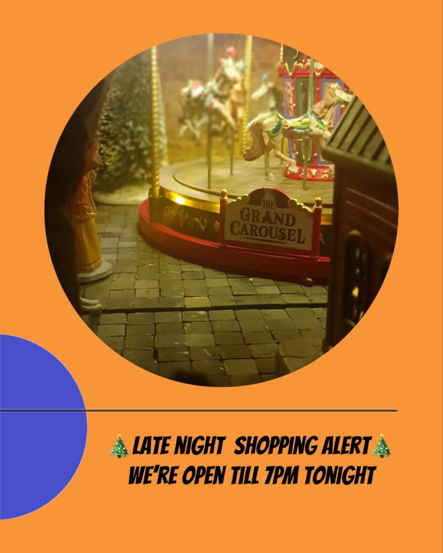 We&rsquo;re open till 7pm tonight, skip the rush, shop local and find that perfect pressies🎁. And make sure to stop by the window  to see our magical Christmas village display!✨🎄#puddletowntoyshop #shoplocal #latenightshopping #christmasvillage #le