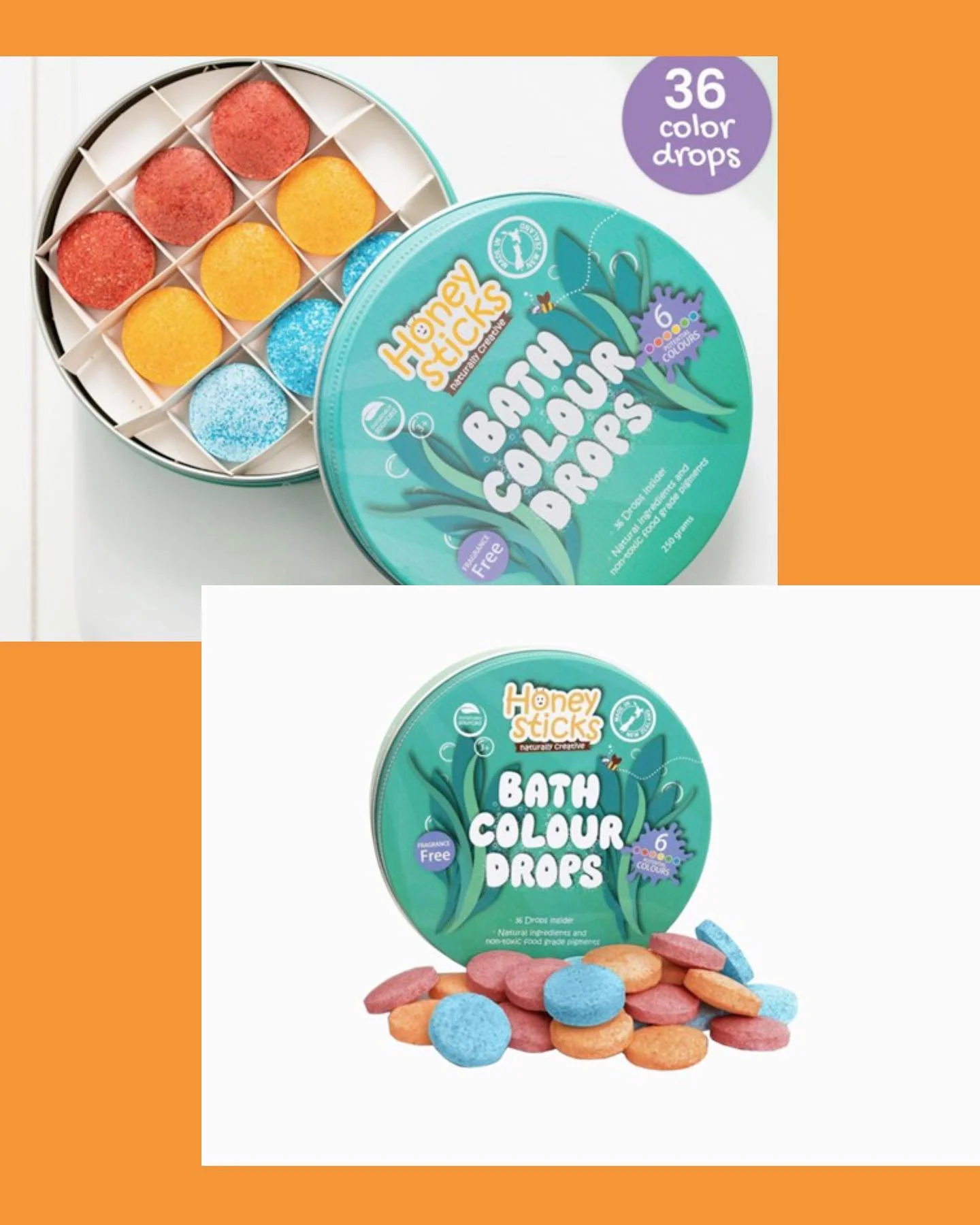 ✨New in store!✨ Make bath time brighter, safer and more fun with Honeysticks!🌈🛁 Bath Crayons- let little artists draw on the tub. Bath drops - drop in vibrant, natural colours with no mess.
Made from natural, non toxic ingredients, these are perfec