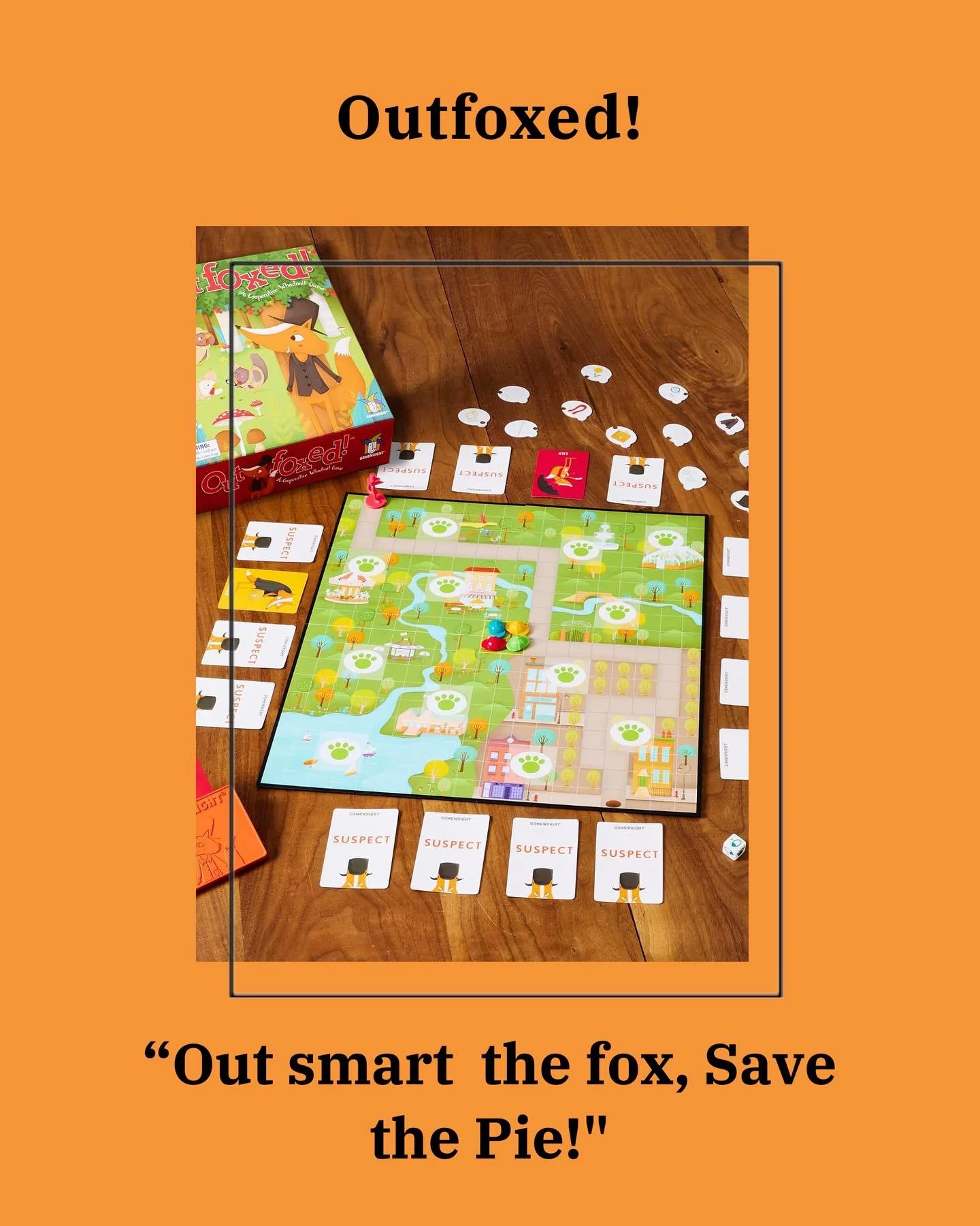 Gather your little detectives and crack the case in Outfoxed! The fast paced whodunit where teamwork, deduction and giggles are guaranteed. Perfect for ages 5+ #outfoxed #familygamenight #boardgames #littledetective