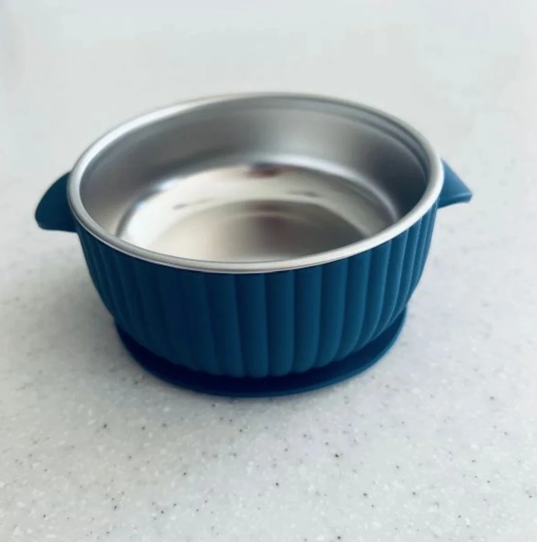 Cuddle Bug & Co Silicone Stainless Steel Bowl/Blueberry