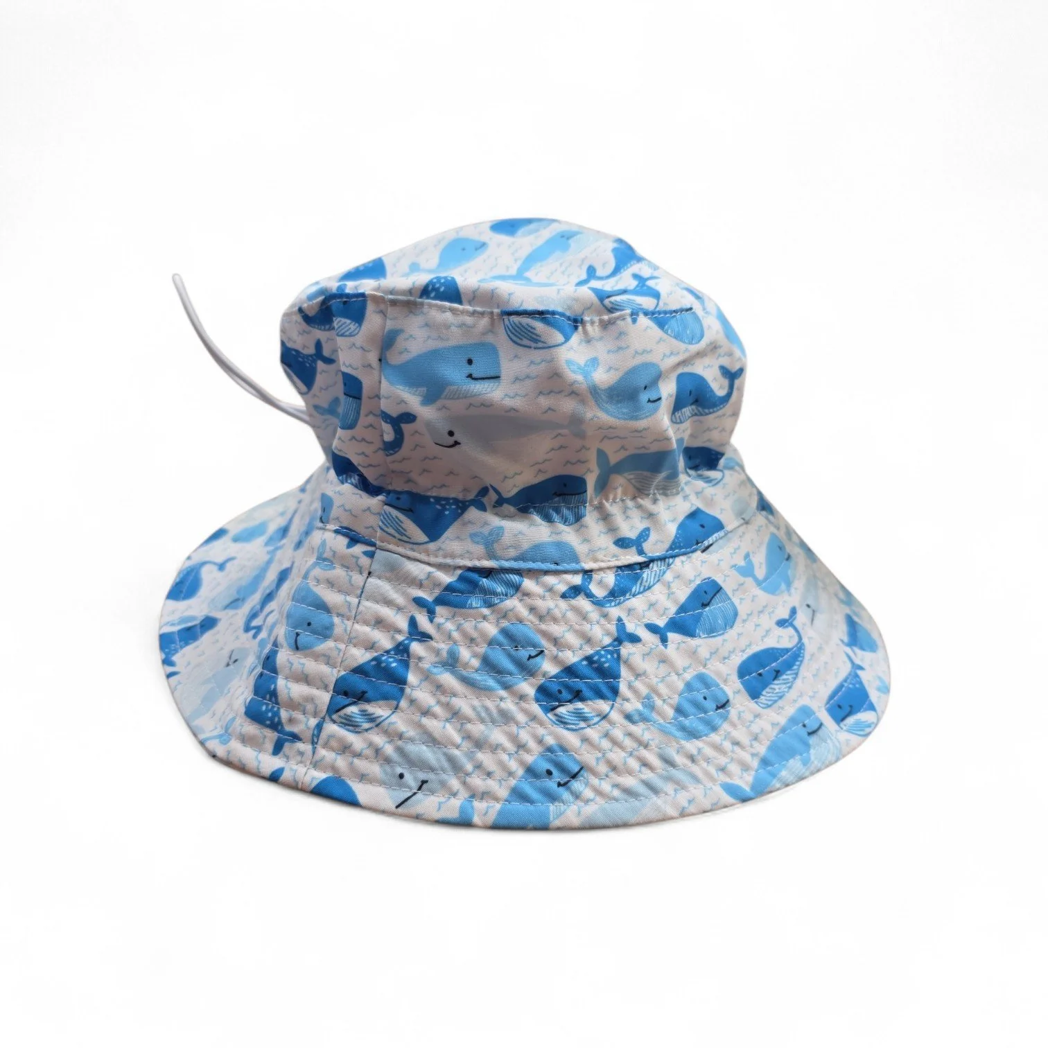 Kato Designs White Blue Whale Kids Hat