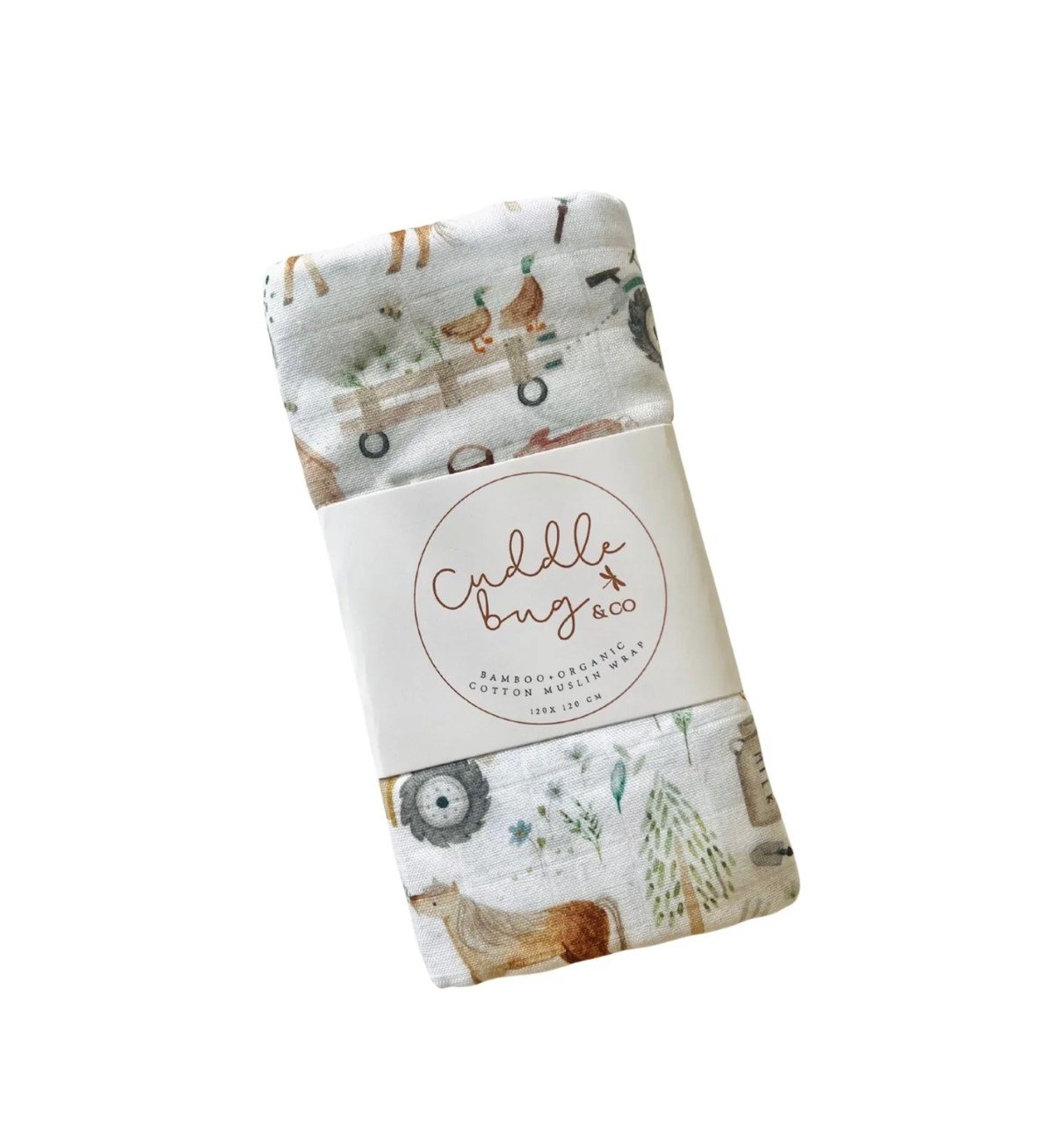 Mini & Me Bamboo Muslin Wrap - Farm Life