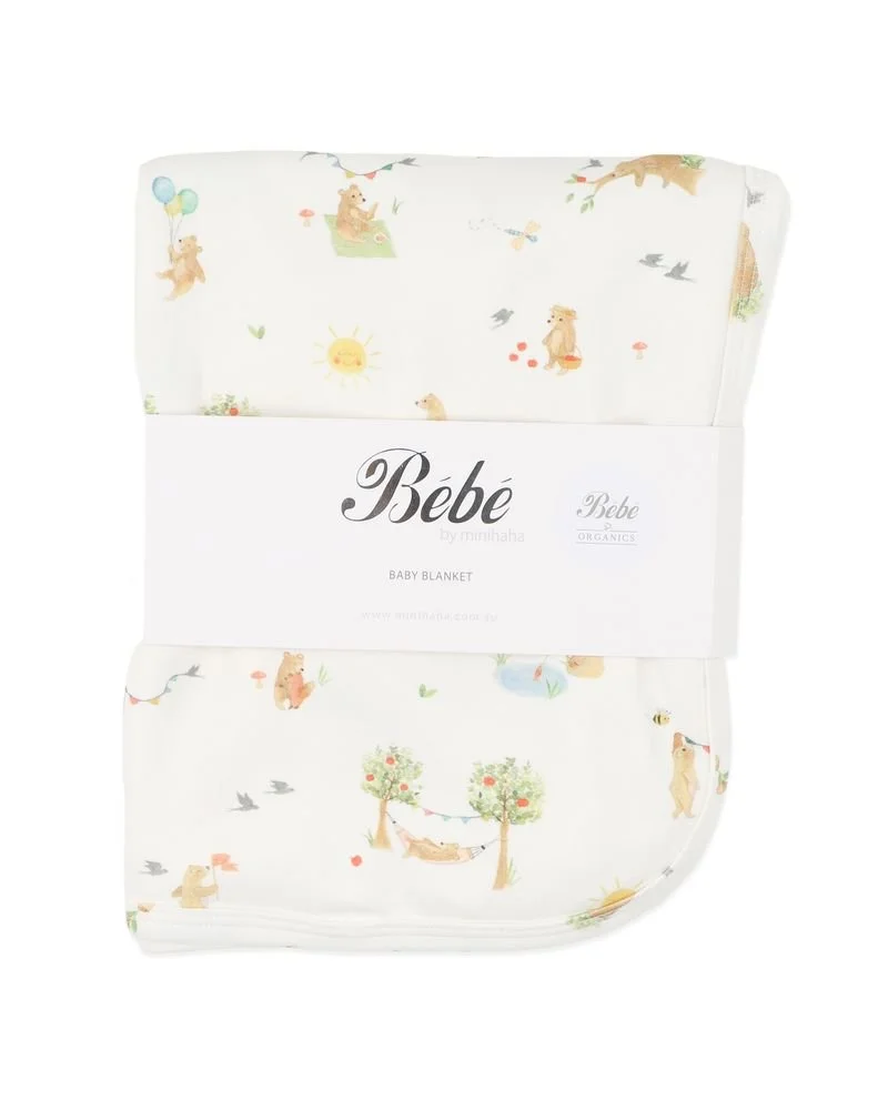 Bebe Bear Print Organic Bunny Rug