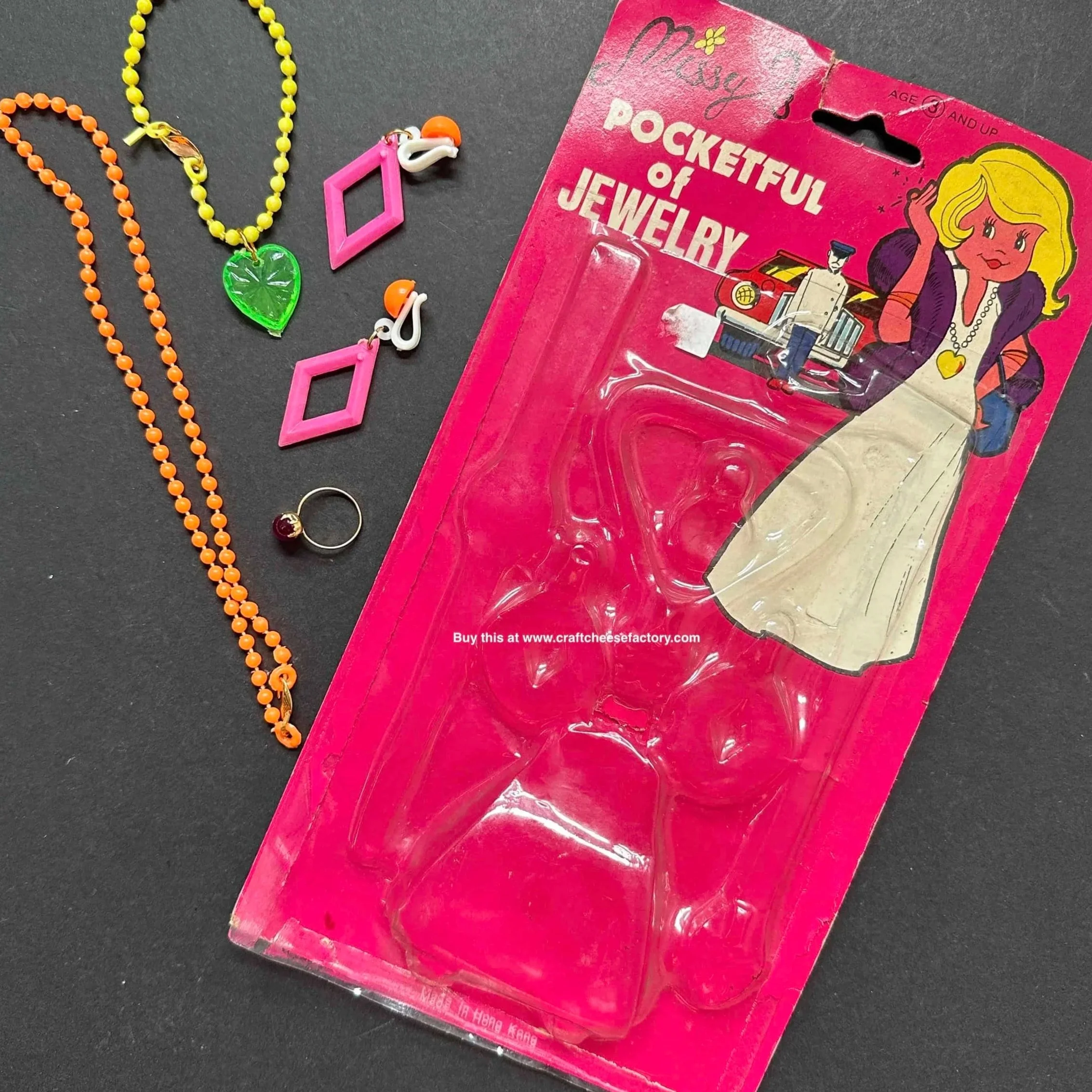 Vintage Hong Kong toy doll jewelry display card set
