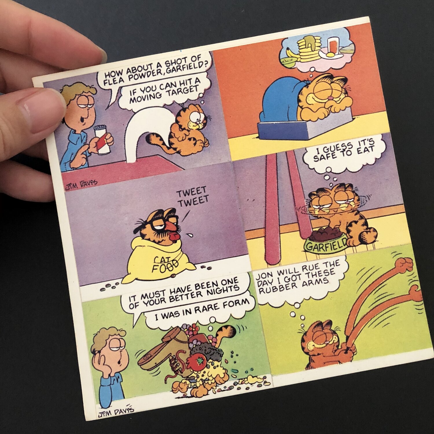 Vintage 1980s Garfield comic strip cartoon sticker sheet —  