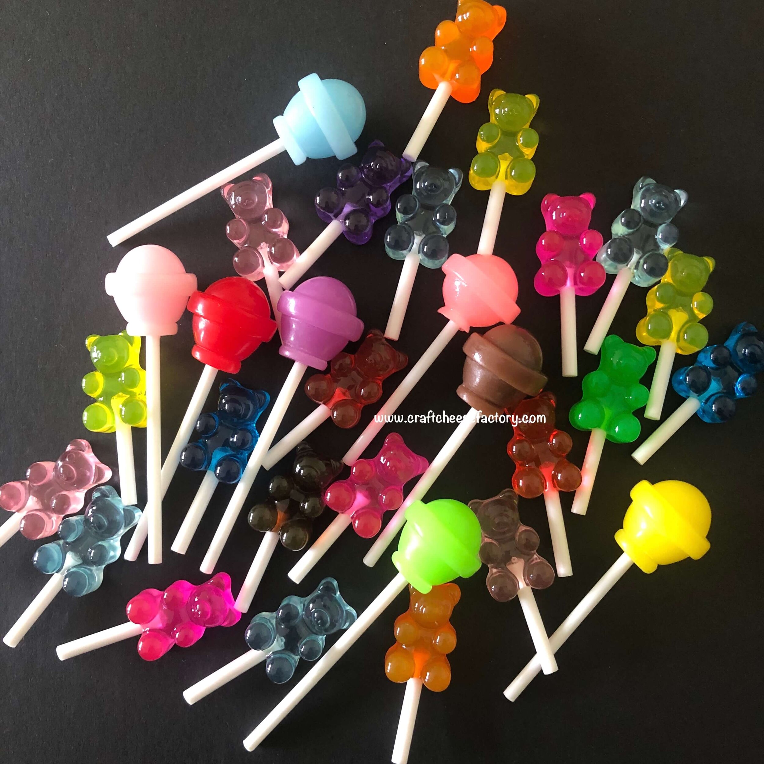 Set of 100 Sweet Lollypop Mix Color Dollhouse Miniatures Food Candy 