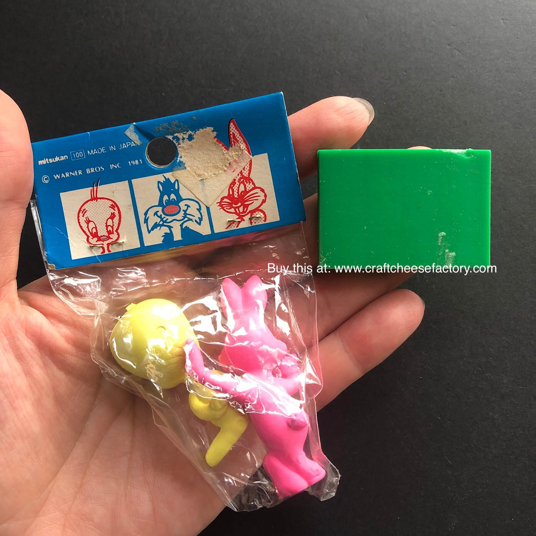 Vintage Looney Tunes Space Jam Bugs Bunny Tweety Bird Japan erasers