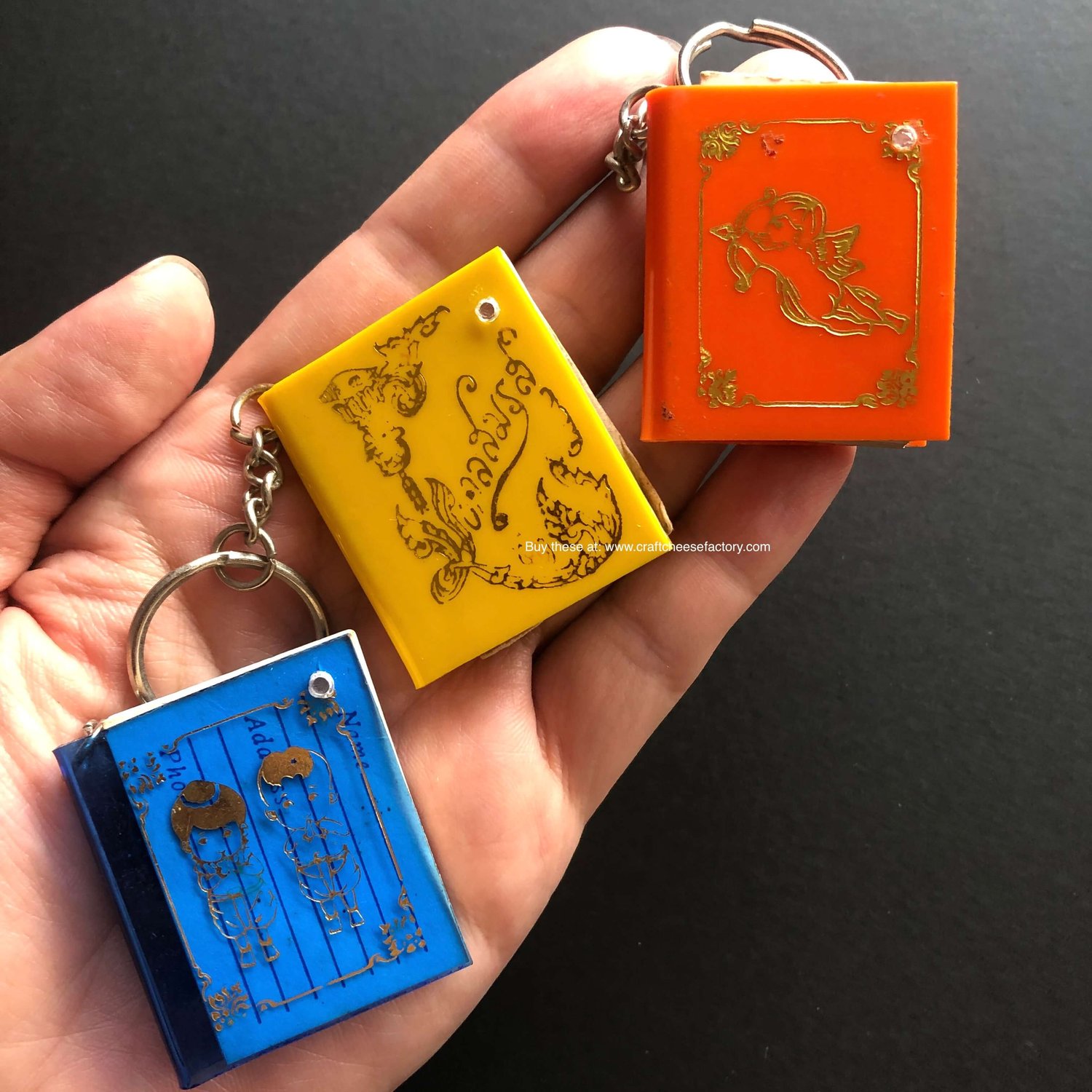 Vintage miniature mini address book novelty keyring keychain —