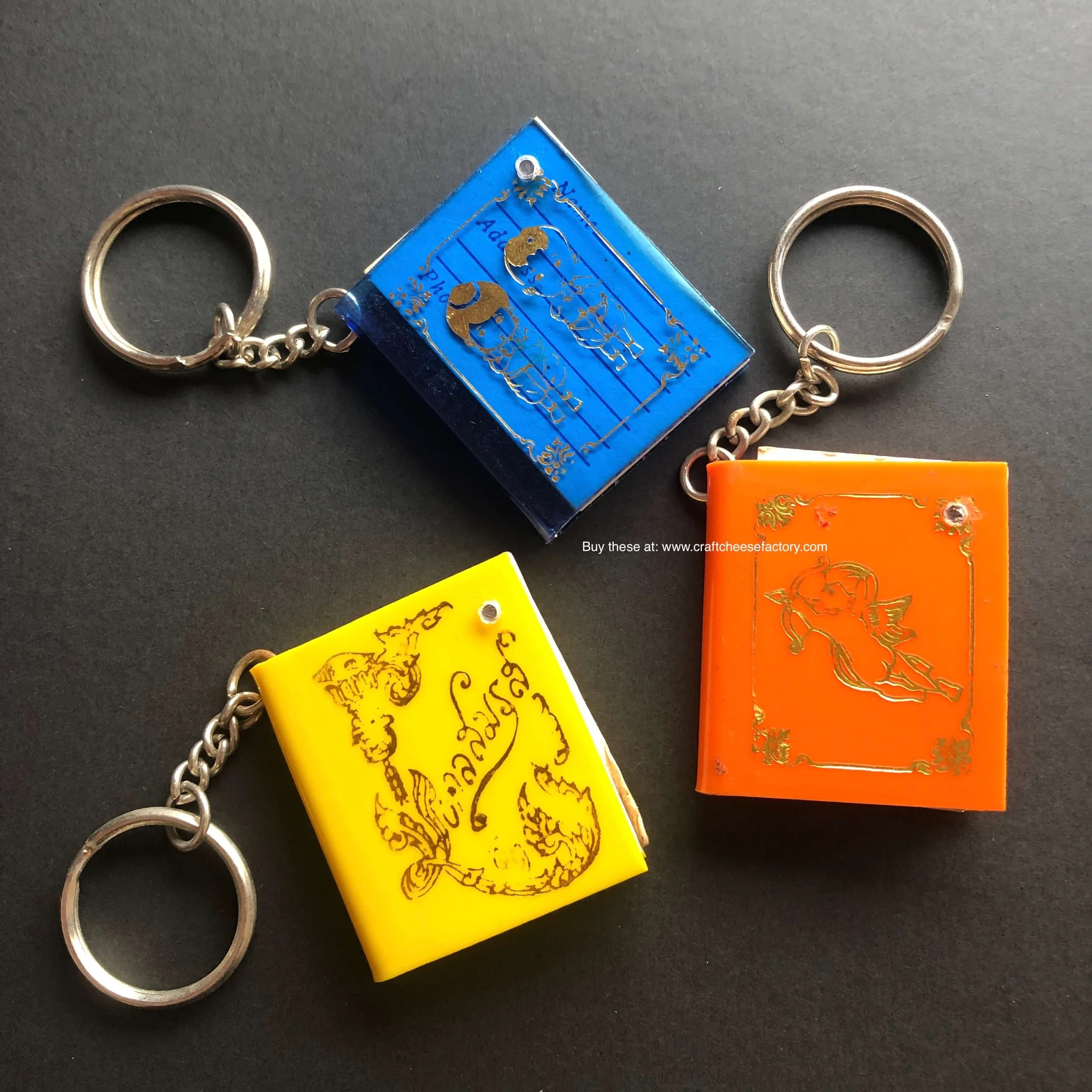 Vintage miniature mini address book novelty keyring keychain —