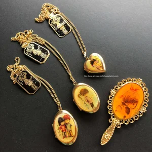 Vintage NWT Fran Mar The Moppets locket pendant necklace 