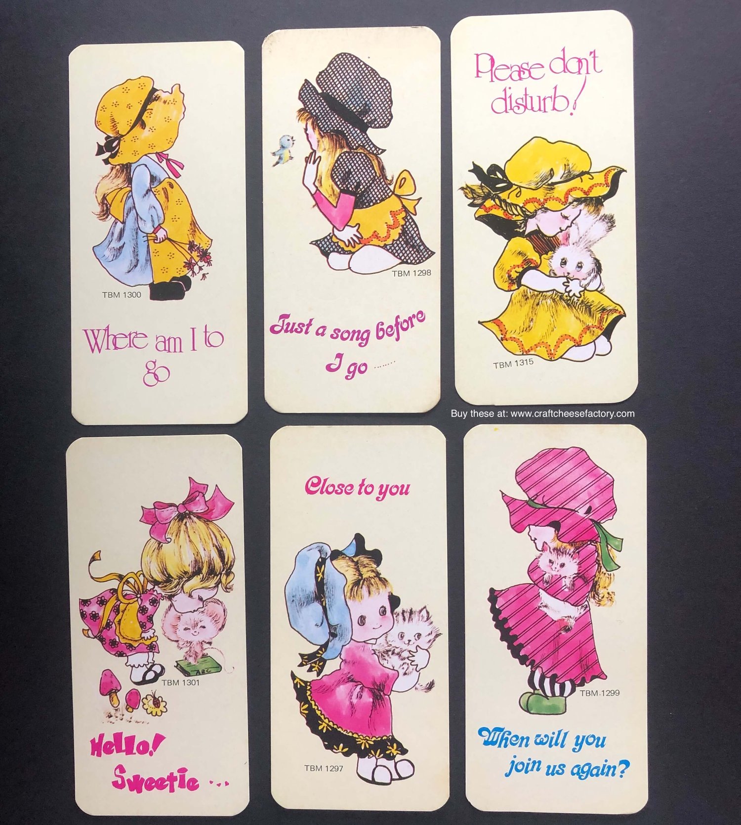 Vintage Holly Hobbie cartoon pastoral girl print new bookmarks —  