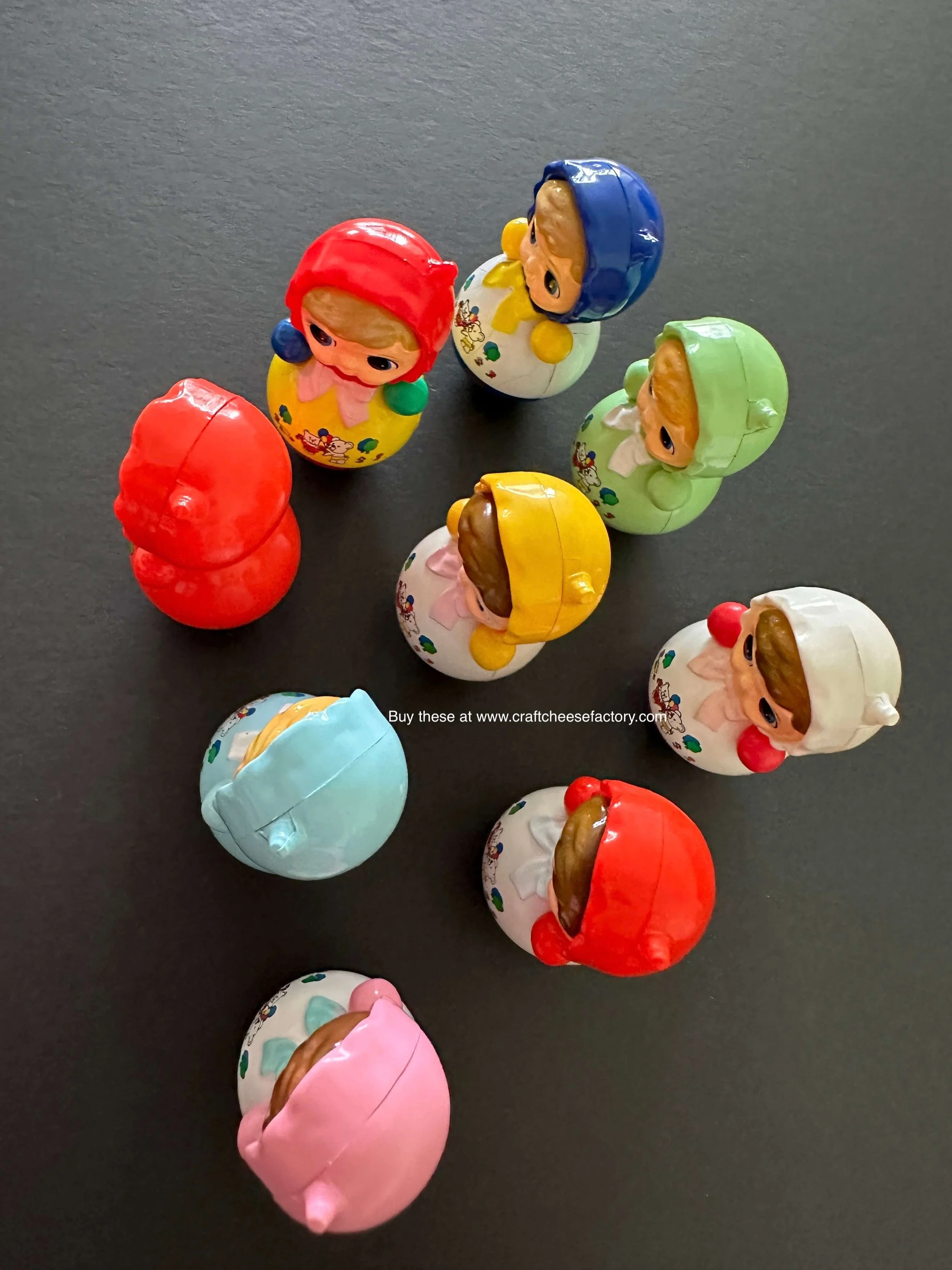 Vintage Japan miniature rolypoly baby toy doll figurines