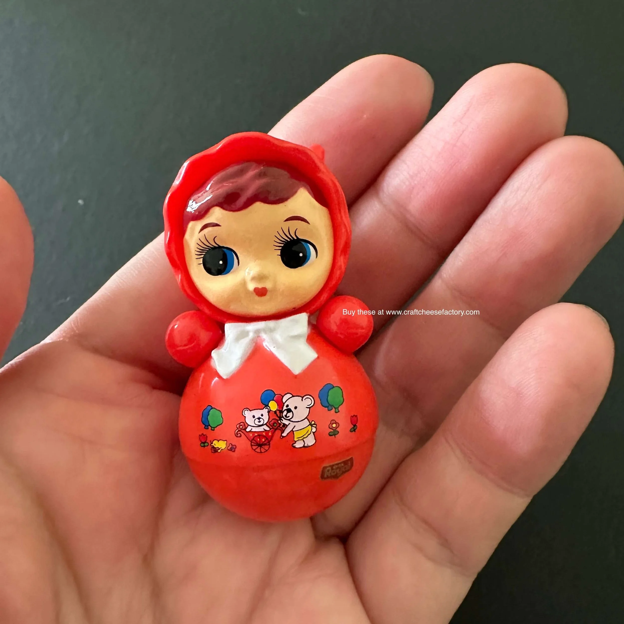 Vintage Japan miniature rolypoly baby toy doll figurines