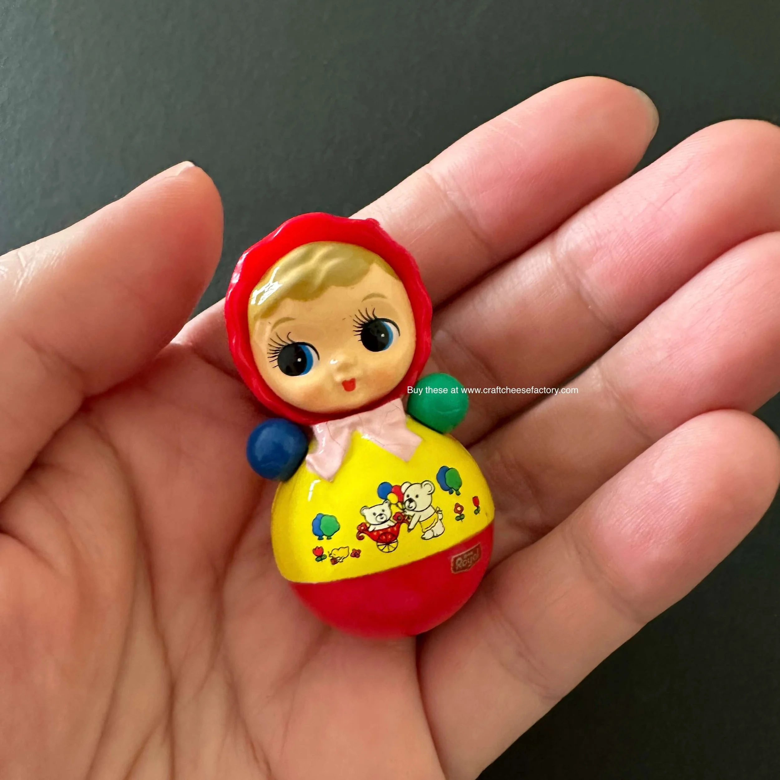 Vintage Japan miniature rolypoly baby toy doll figurines