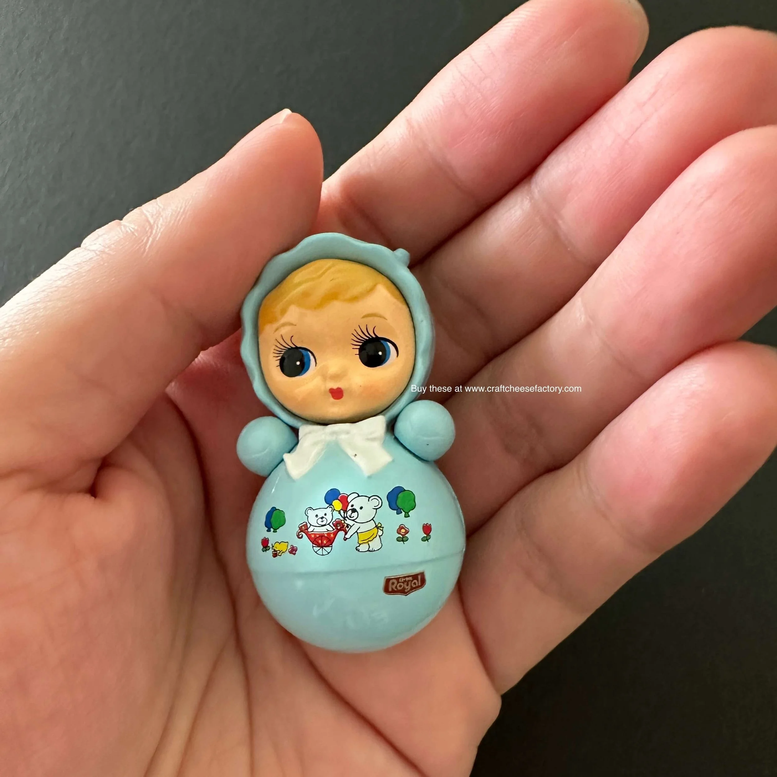 Vintage Japan miniature rolypoly baby toy doll figurines