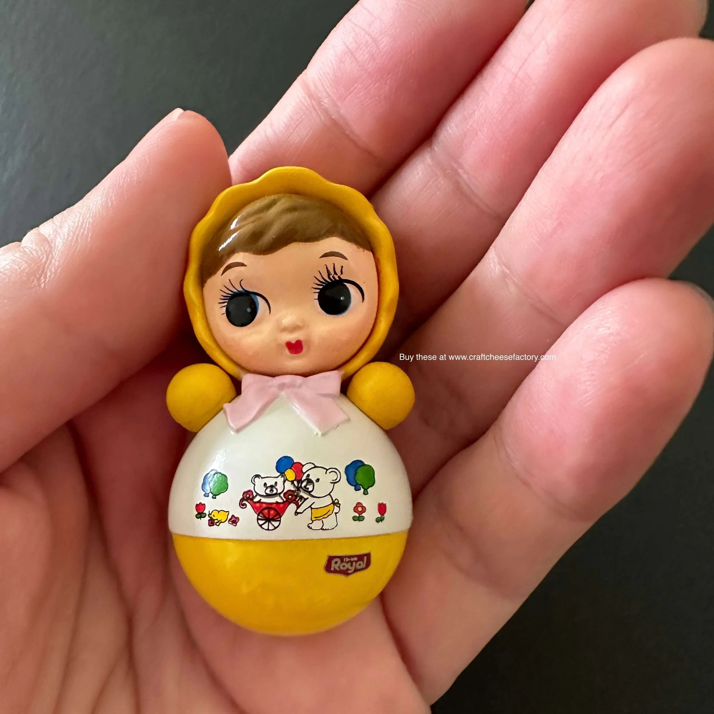 Vintage Japan miniature rolypoly baby toy doll figurines