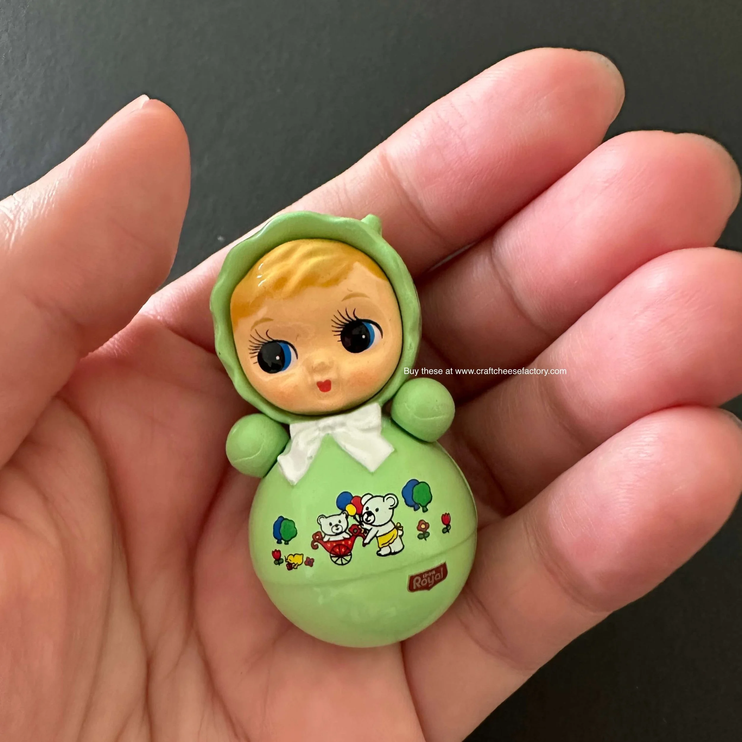 Vintage Japan miniature rolypoly baby toy doll figurines