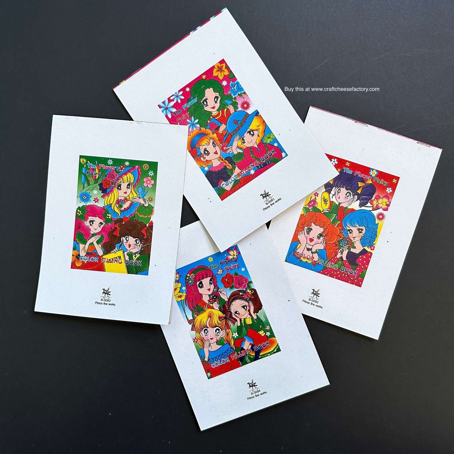 RETRO Style Vintage Print Childrens Coloring Books Fabric 1 FQ Japan 