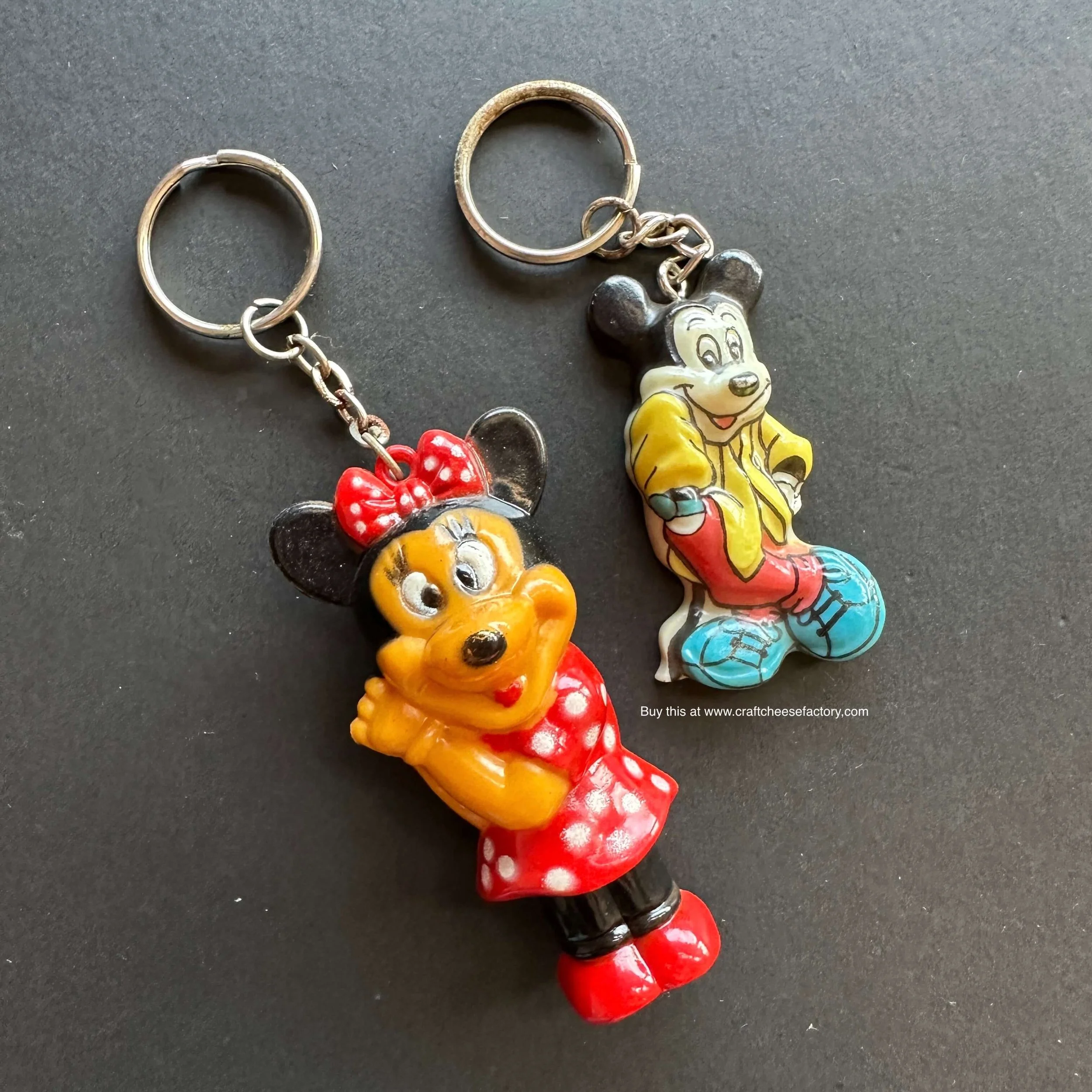 vintage Minnie Mickey Mouse keyring keychains