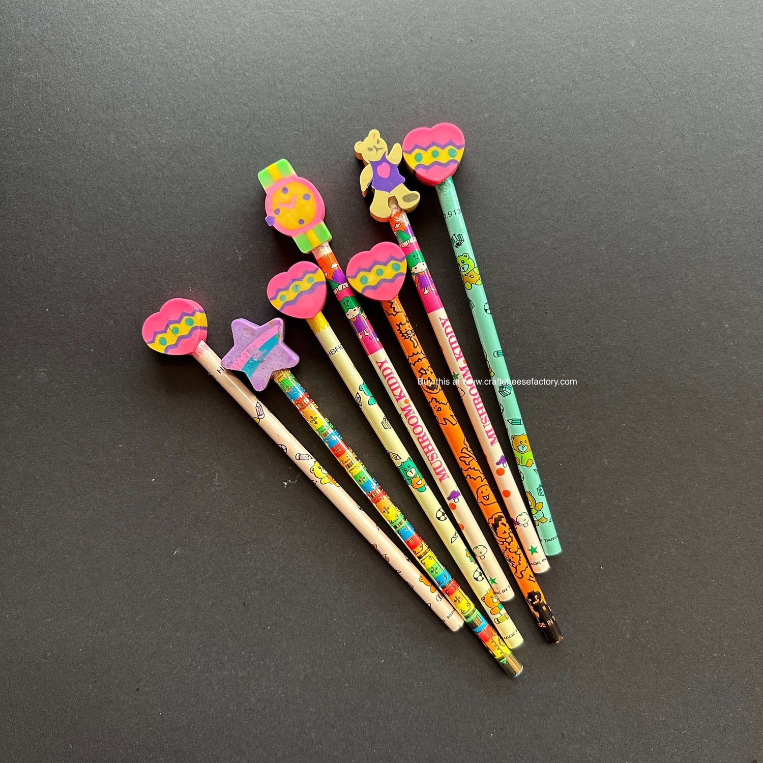 Vintage Mickey Mouse Lisa Frank-inspired Eraser Topper Pencils —