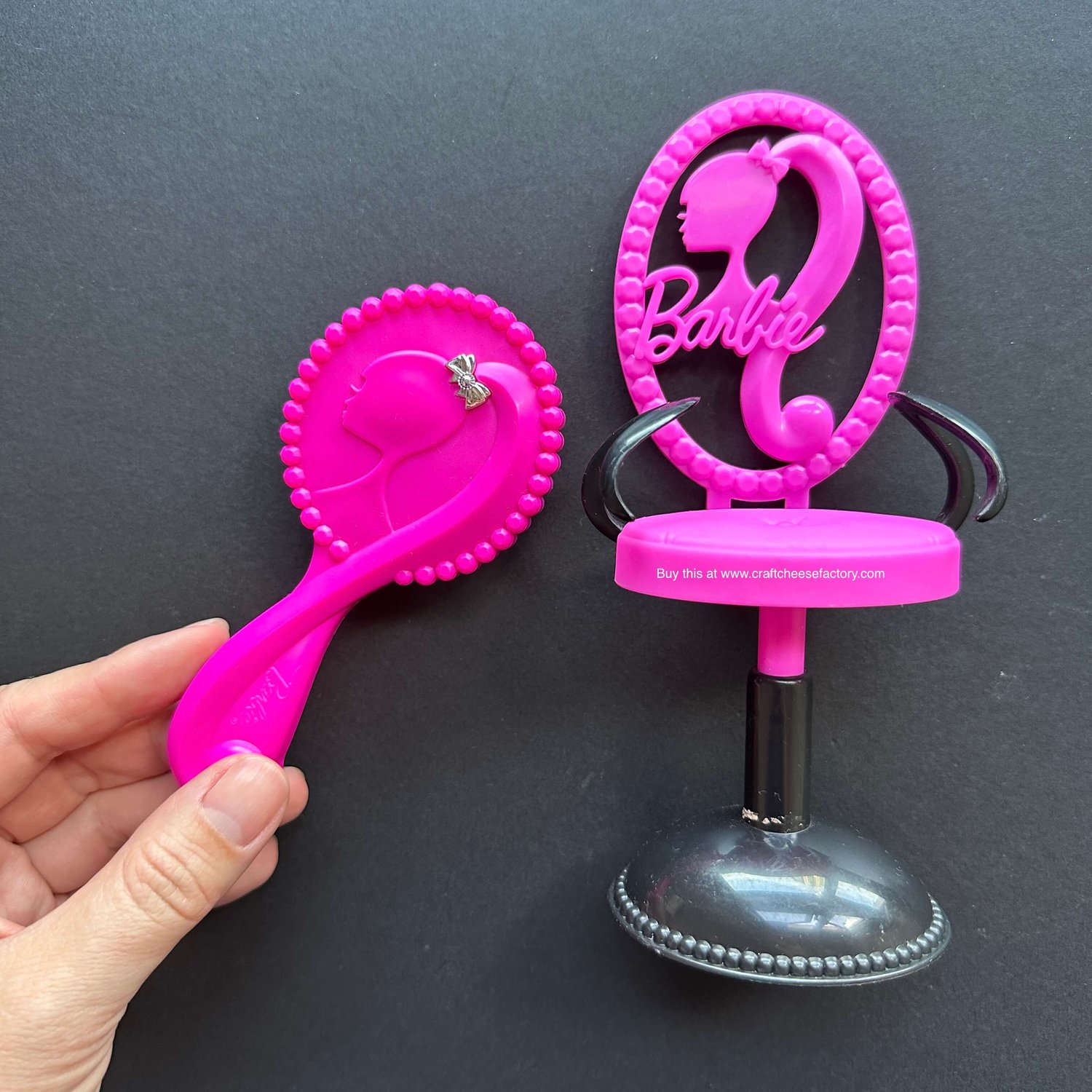 Barbie ponytail silhouette hair brush toy salon chair
