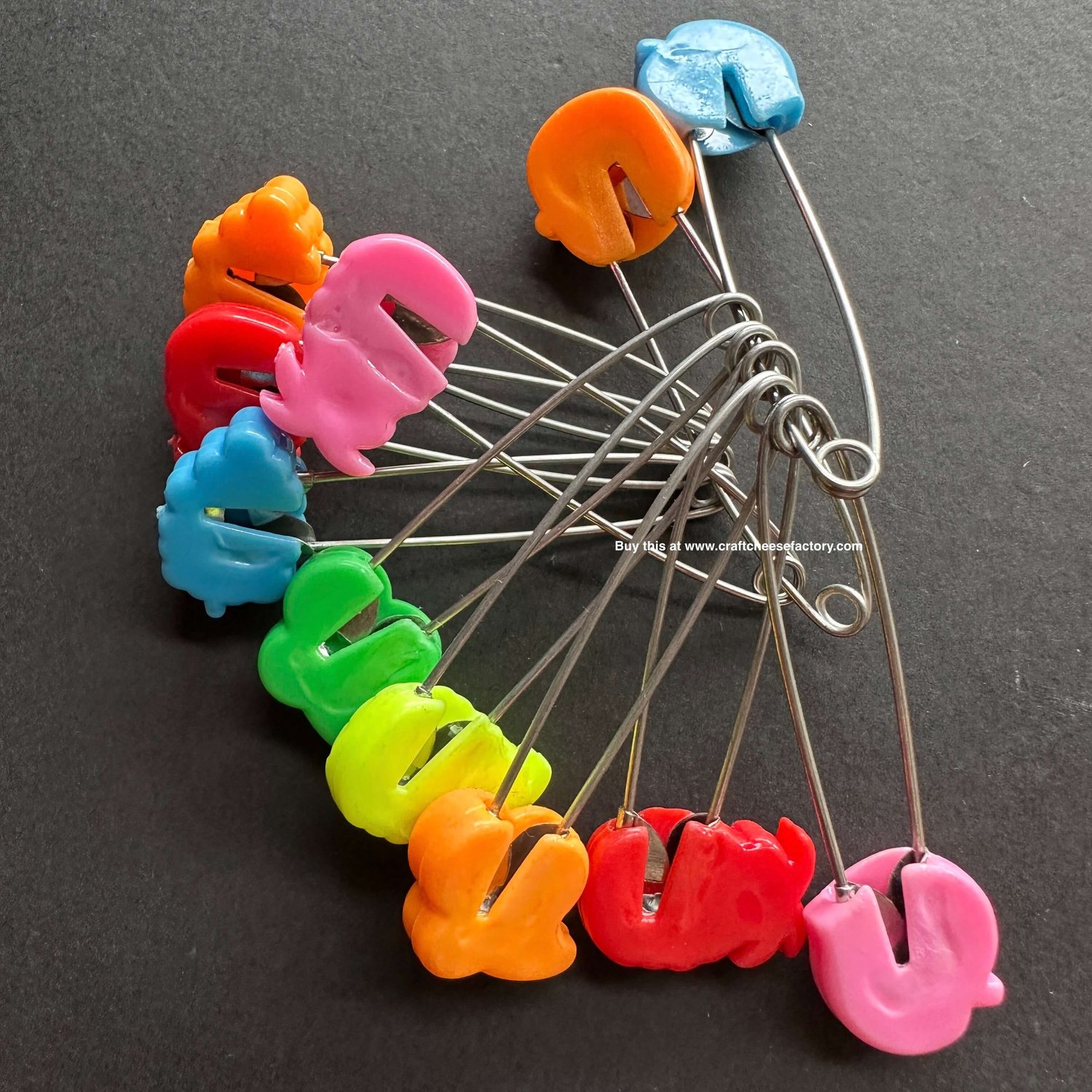 Vintage Germany plastic fruit baby nappy diaper pins —