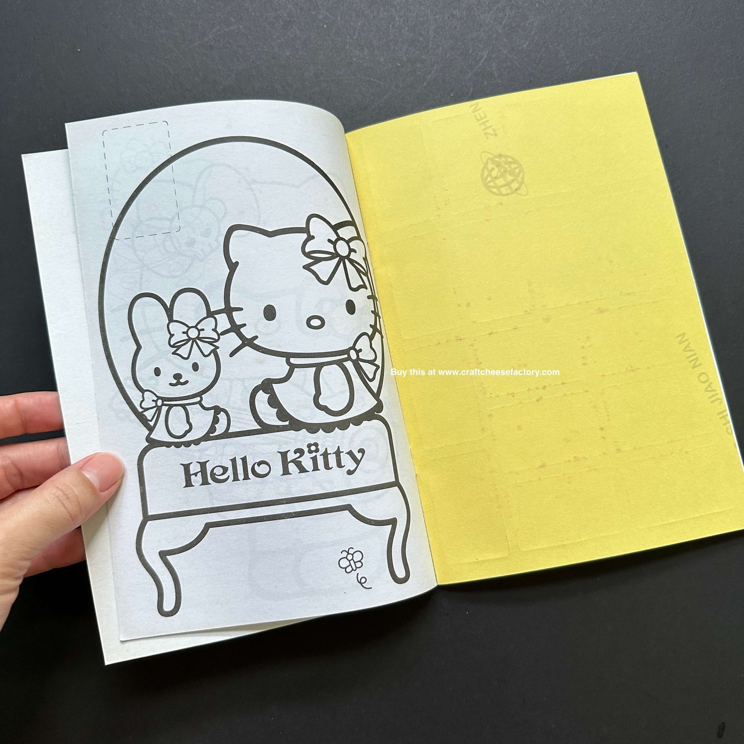 Vintage 1990s Hello Kitty sticker coloring album book notepaper —