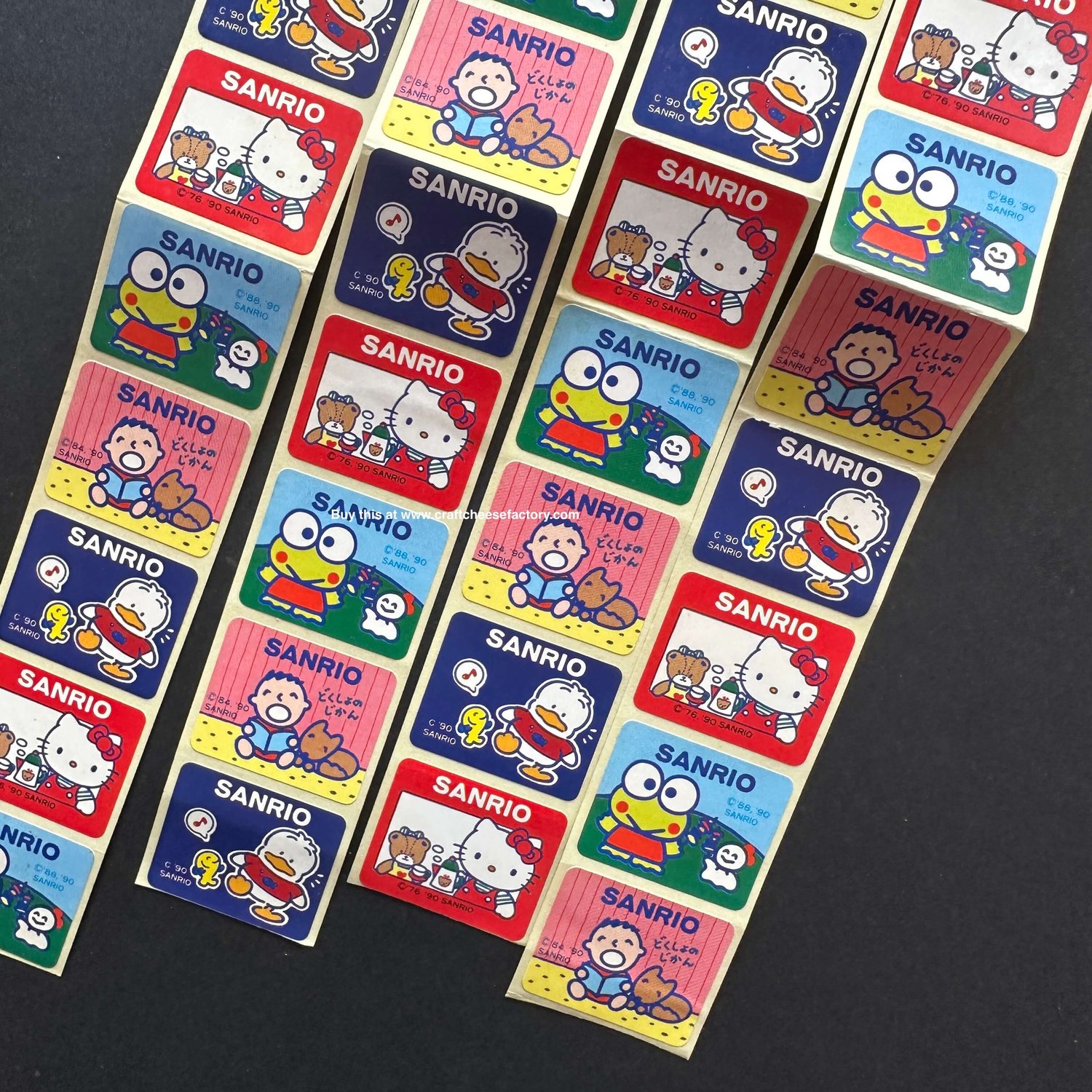 Vintage Hello Kitty Kerokerokeroppi mini stamp stickers