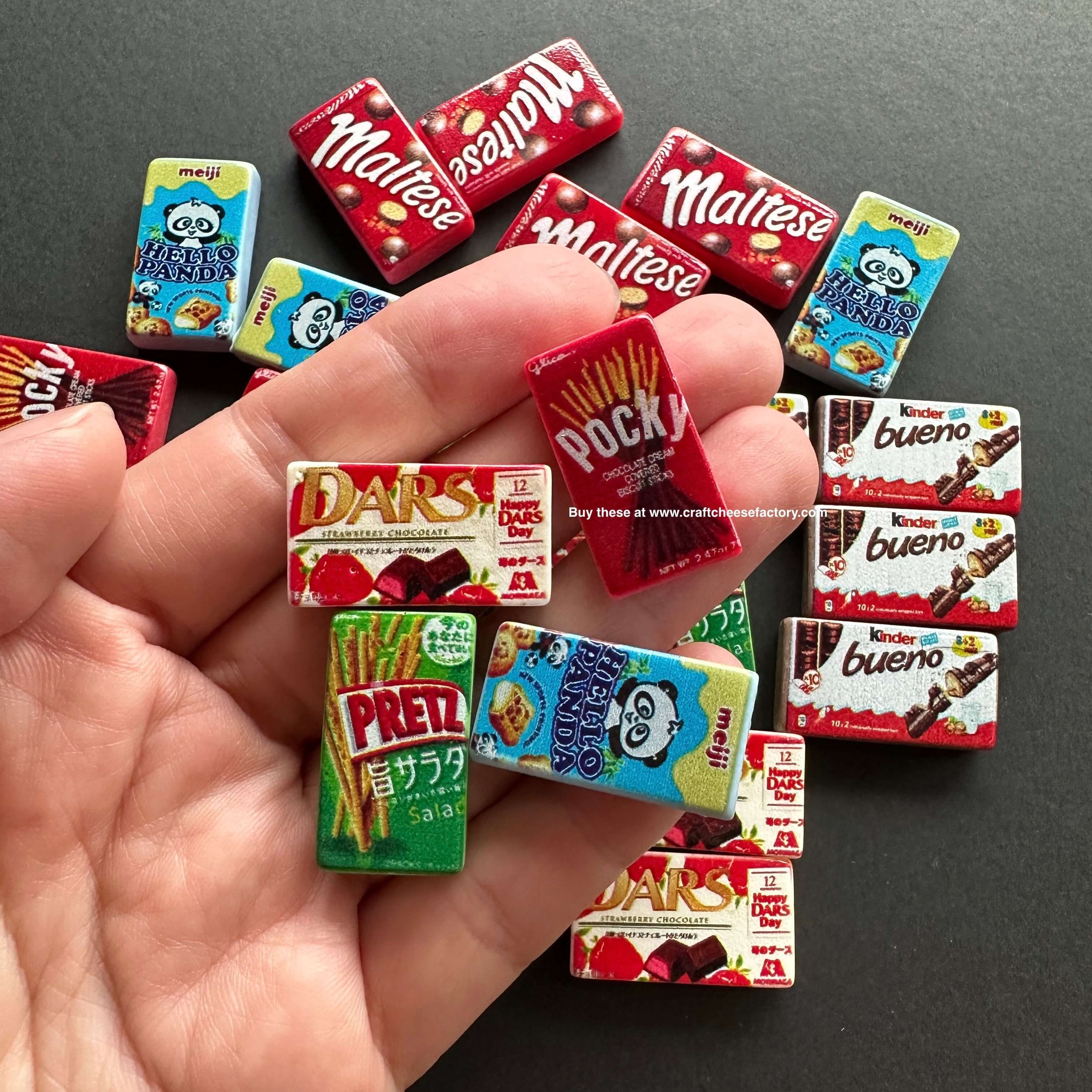 Miniature toy sweets chocolates biscuits Pretz Pocky Hello Panda