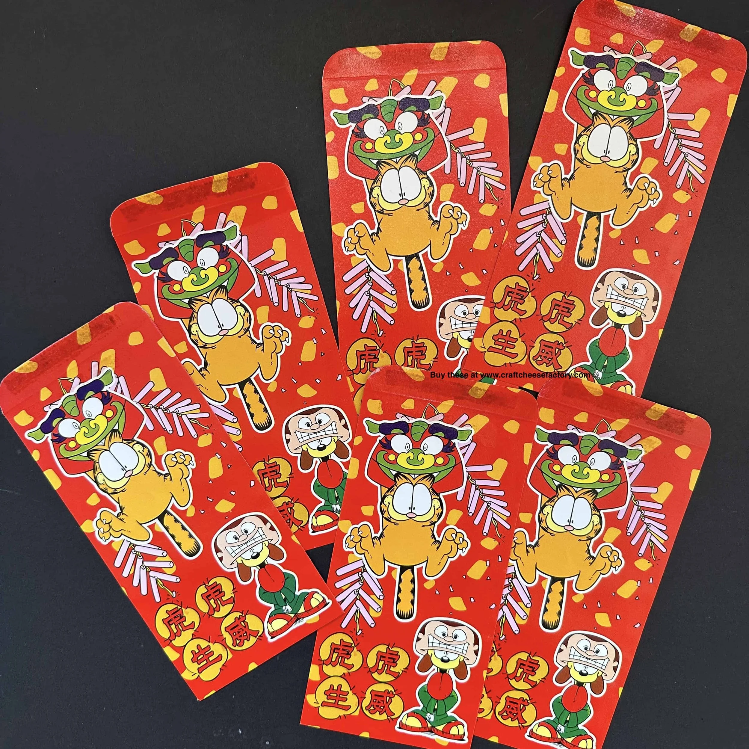 vintage Garfield envelope angpow hongbao red packets