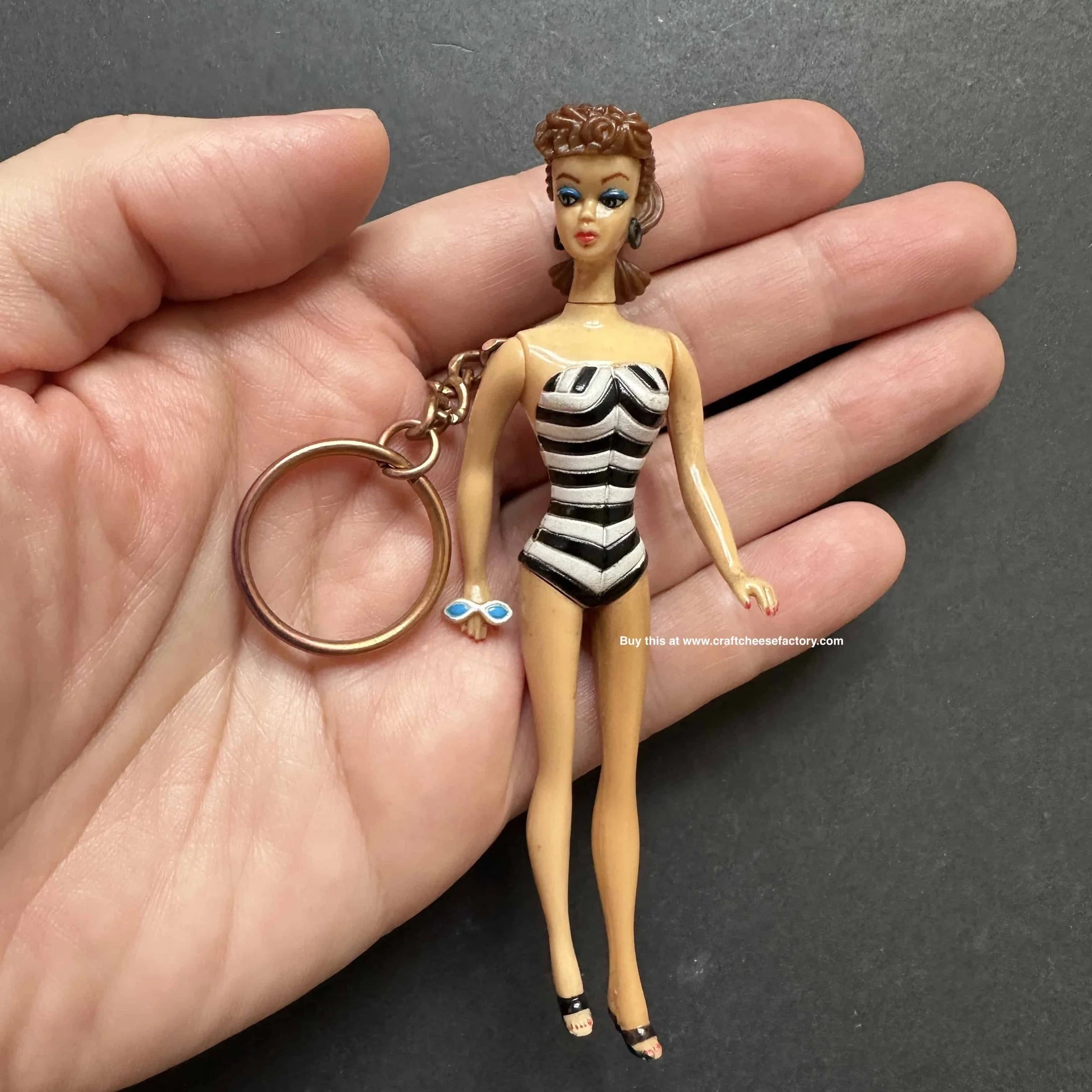 vintage Barbie Doll swimsuit keychain toy