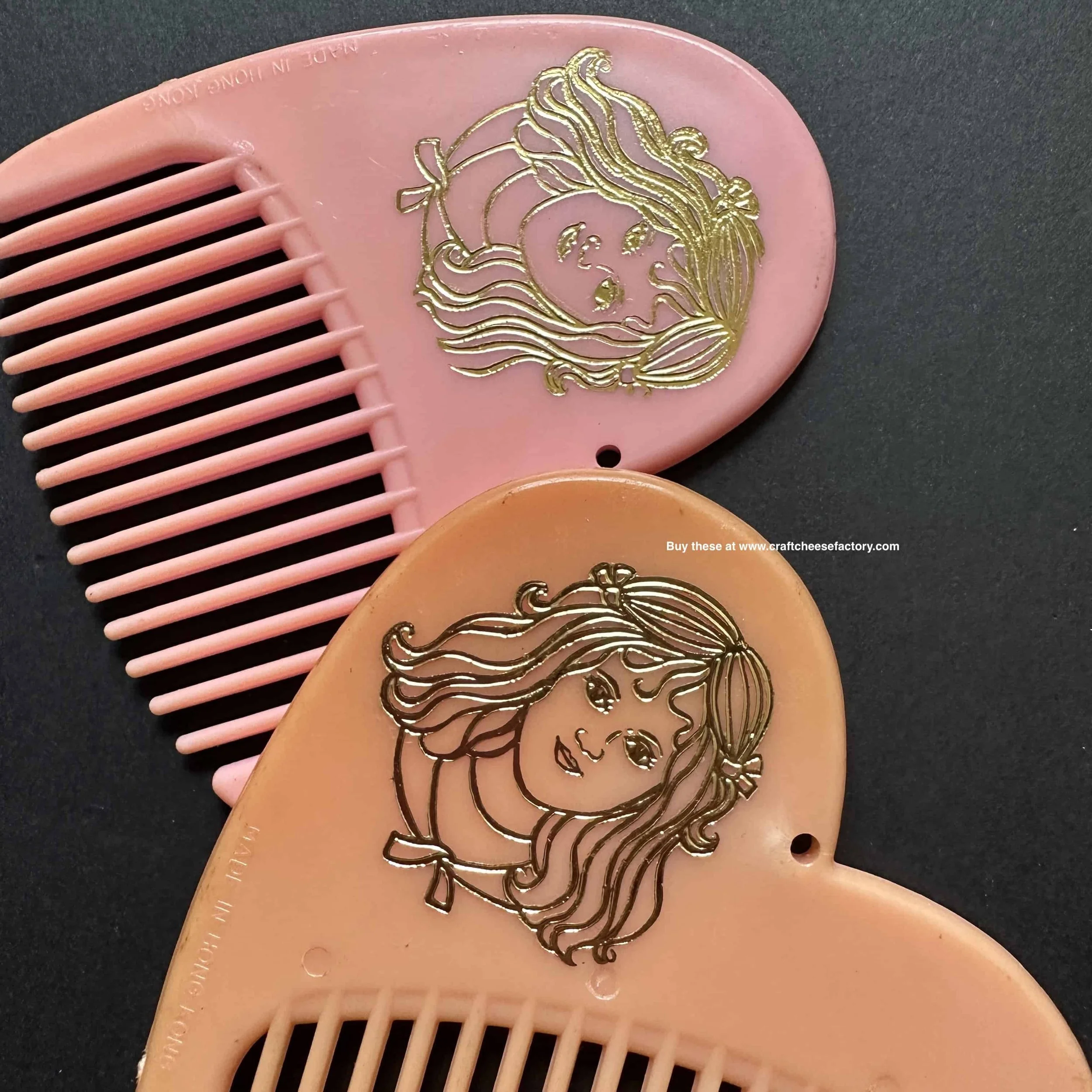 vintage heart comb mirror