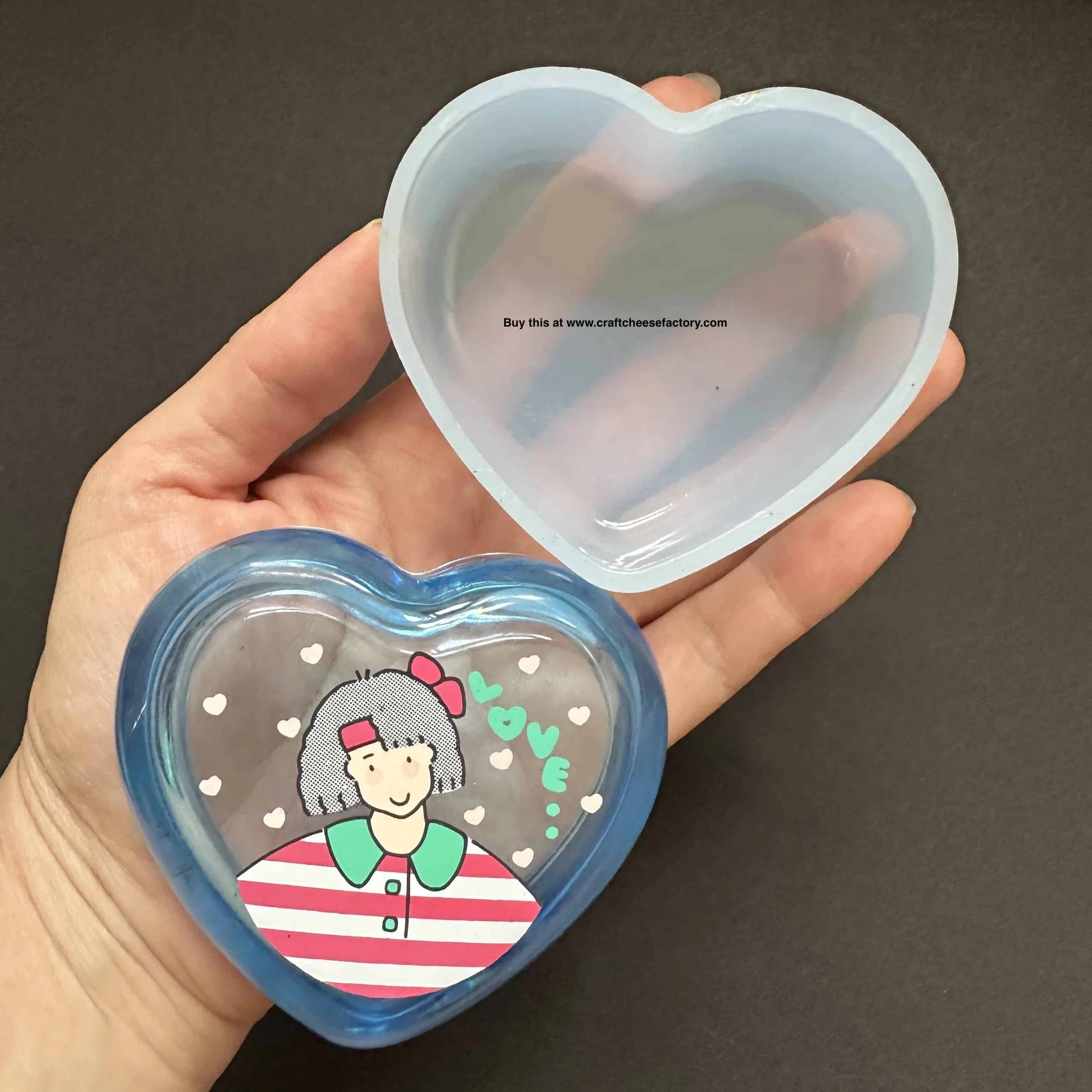 vintage 1980s heart-shaped cartoon girl box
