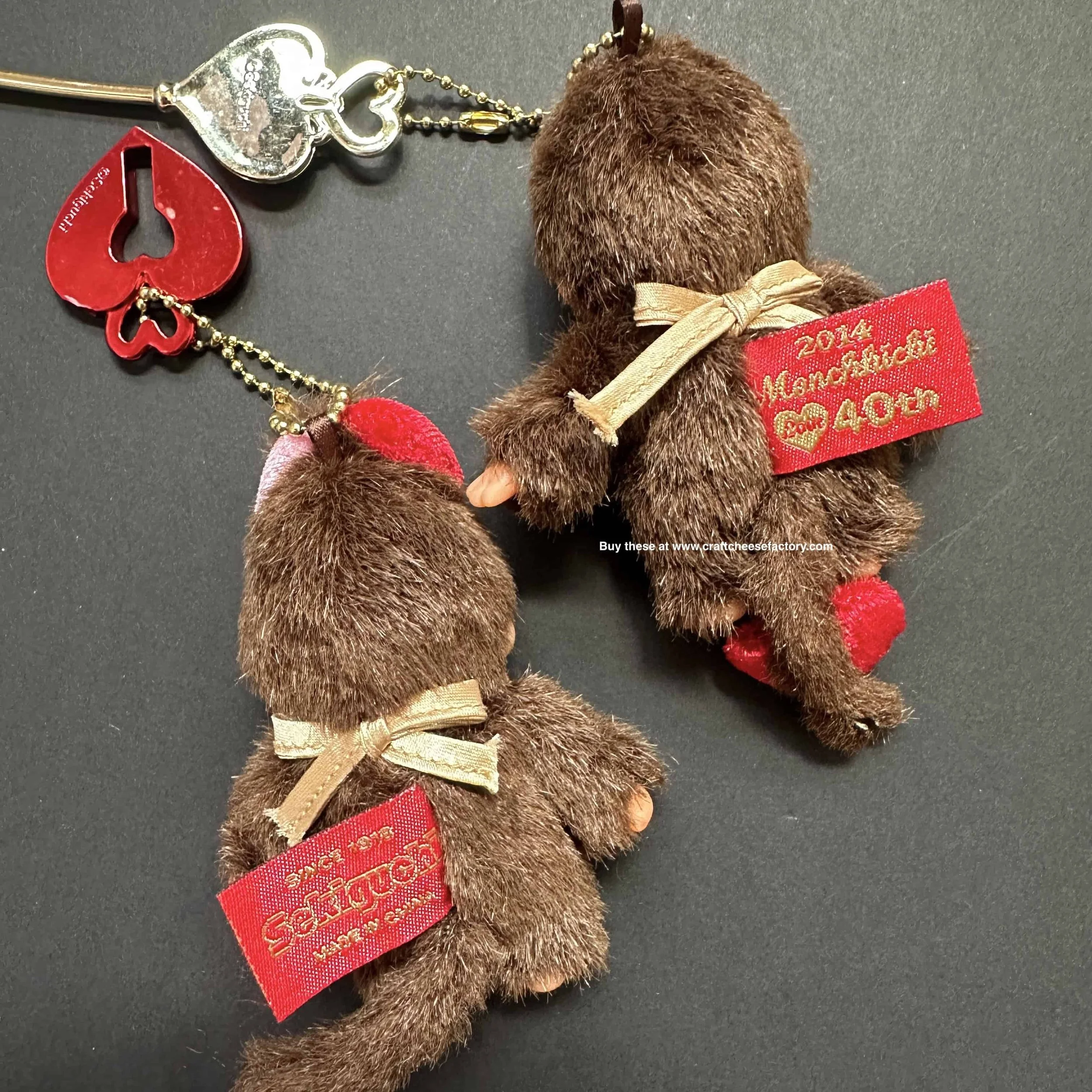 Monchhichi 40th Anniversary Dolls Heart Love Key Charms