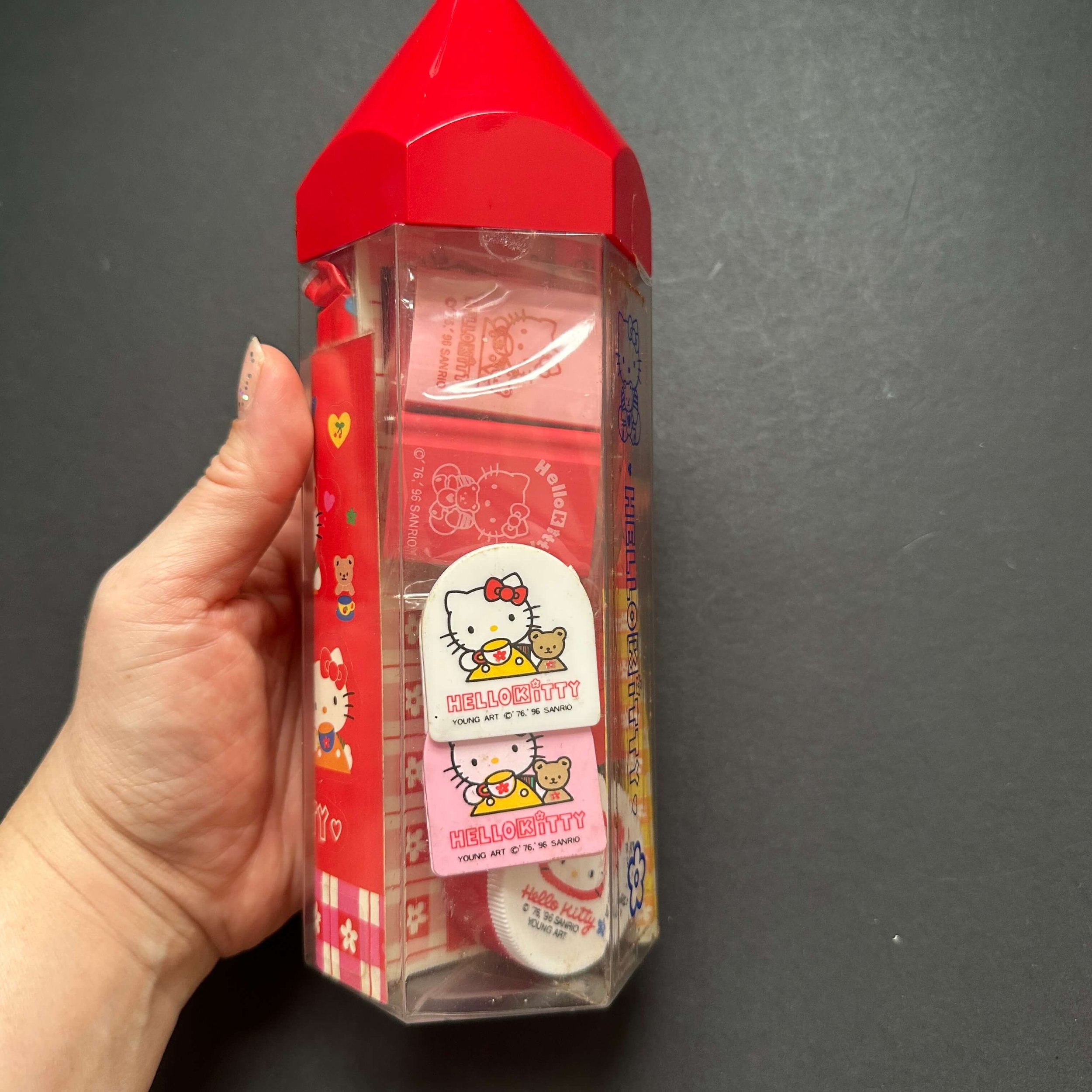 Vintage 1990s Hello Kitty stationery pencil box case