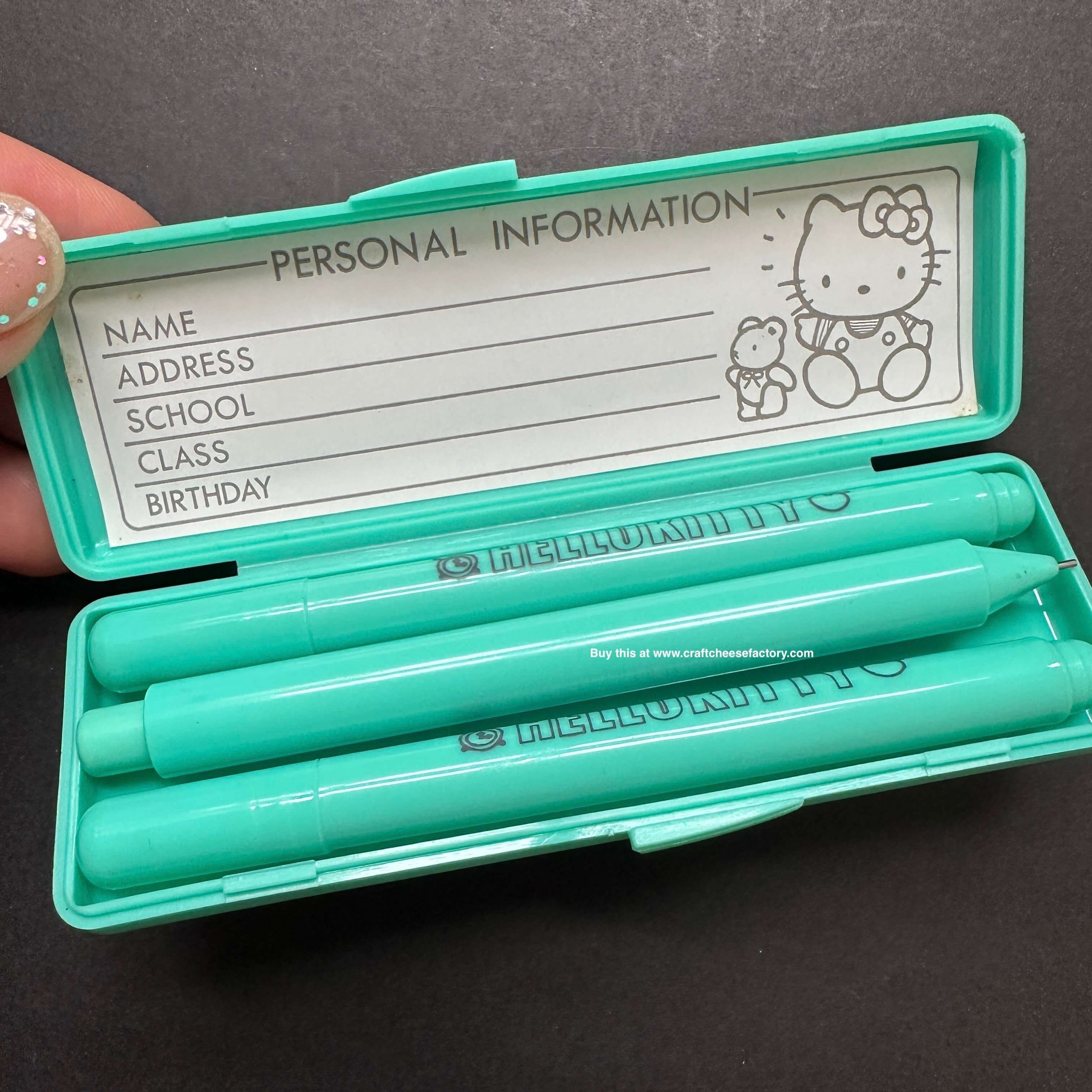 vintage miniature mini Hello Kitty stationery pencil box set