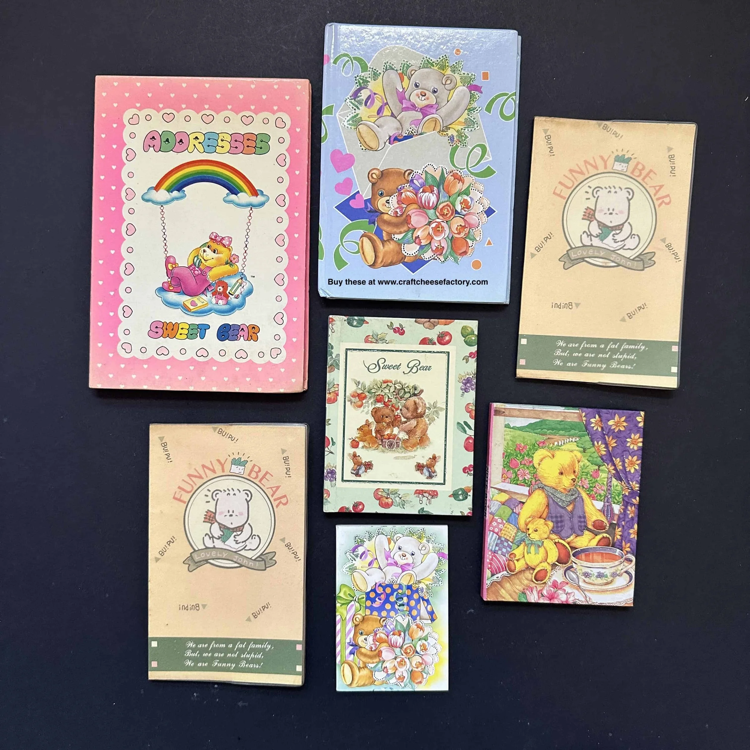 vintage 1980s 1990s teddy bear notebooks memo pads