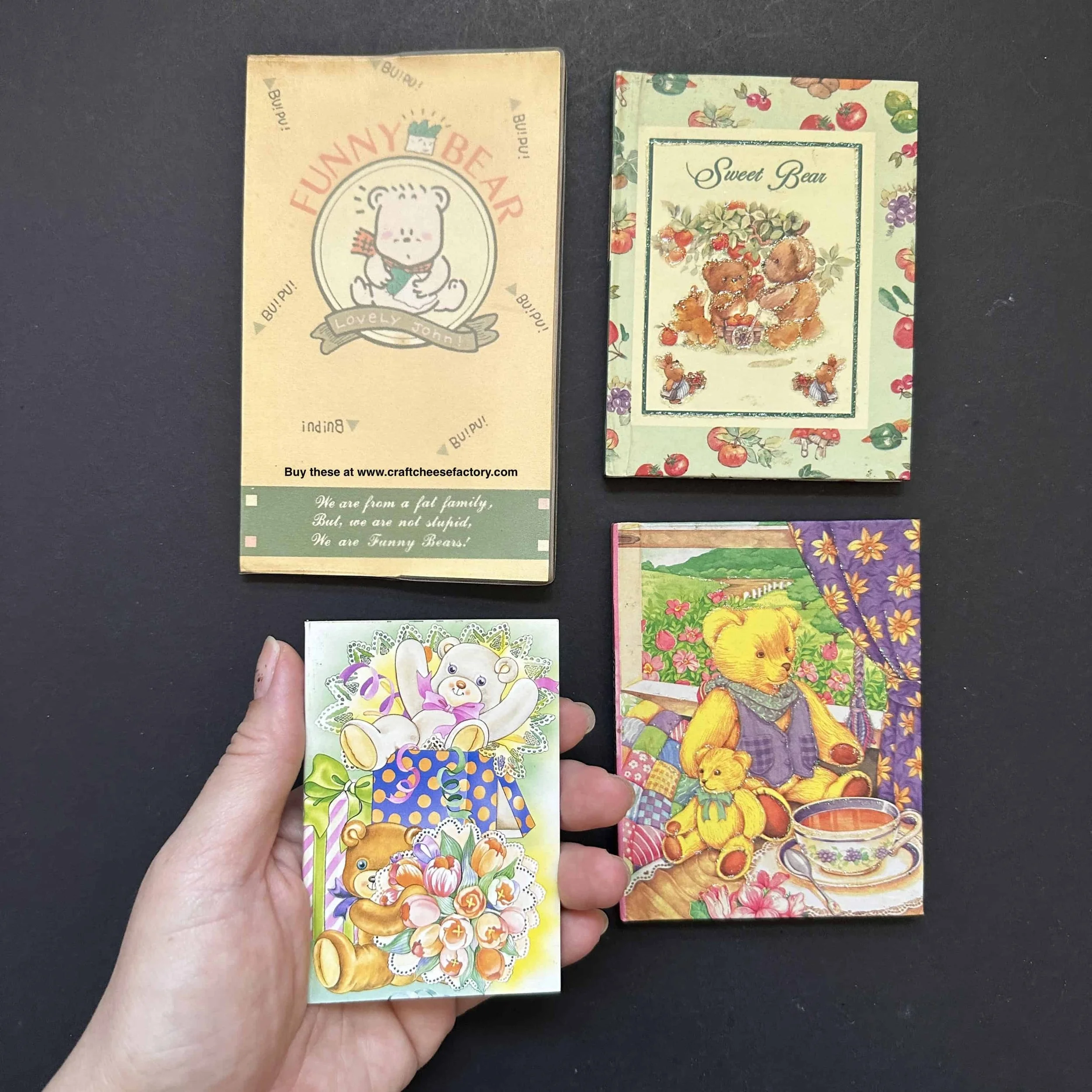 vintage 1980s 1990s teddy bear notebooks memo pads