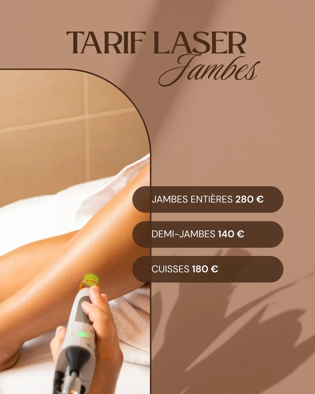 ✨ D&eacute;couvrez nos offres sp&eacute;ciales &eacute;pilation laser pour des jambes douces et sublimes en toute saison !
Plus besoin de rasoir ou de cire, investissez dans le confort et le r&eacute;sultat longue dur&eacute;e 

👉 Jambes enti&egrave