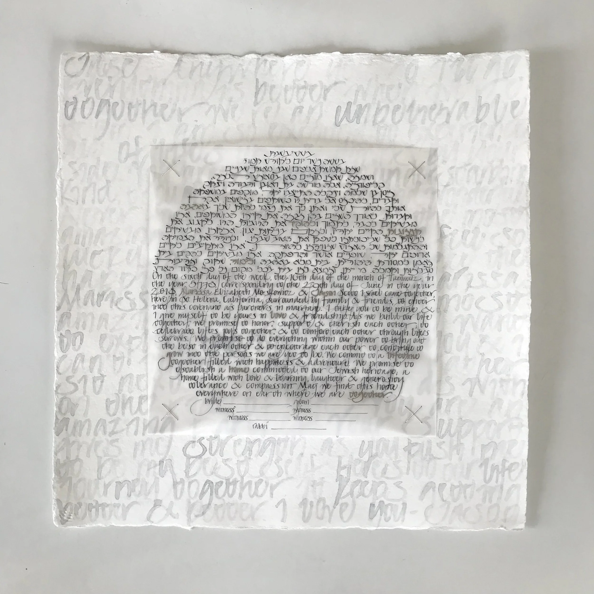 text on text ketubah